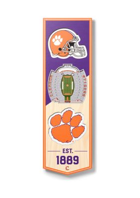 YouTheFan NCAA Clemson Tigers 3D Stadium 6x19 Banner - Memorial Stadium