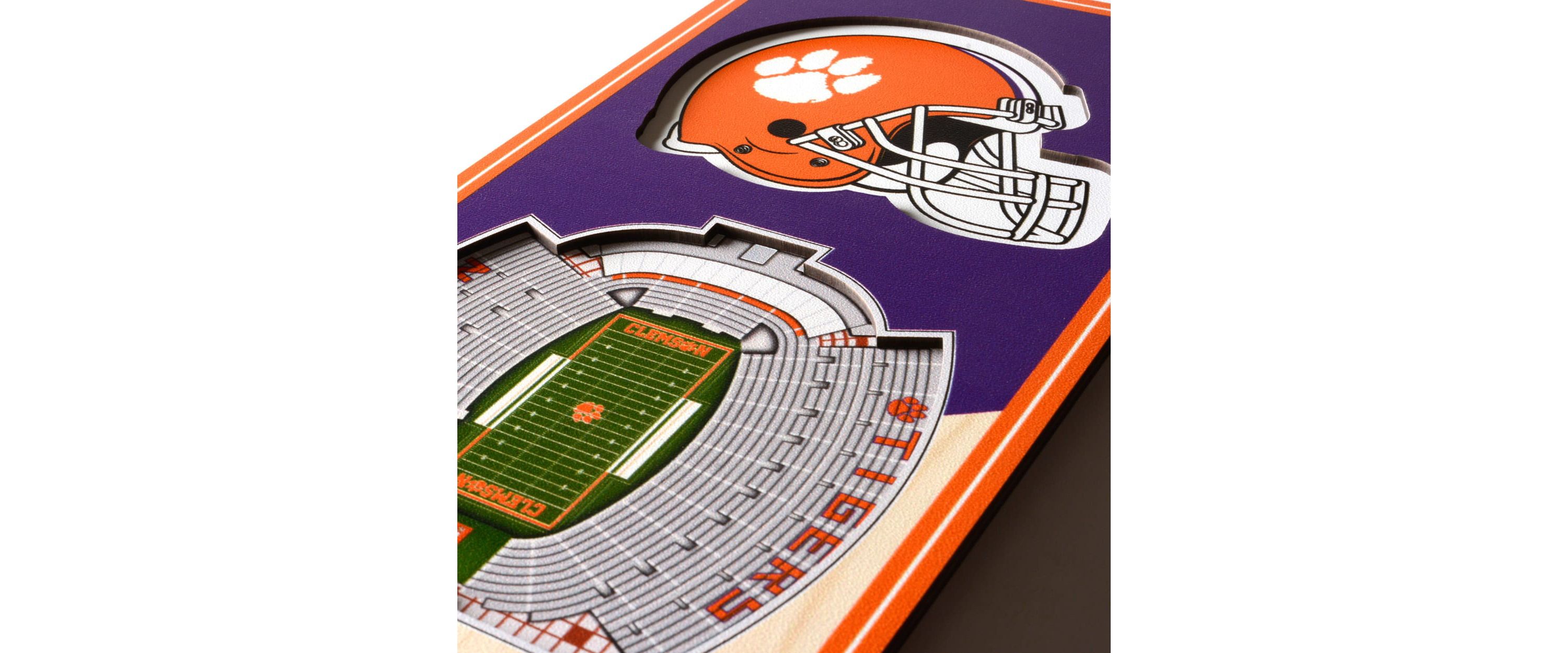 YouTheFan NCAA Clemson Tigers 3D Stadium 6x19 Banner - Memorial Stadium