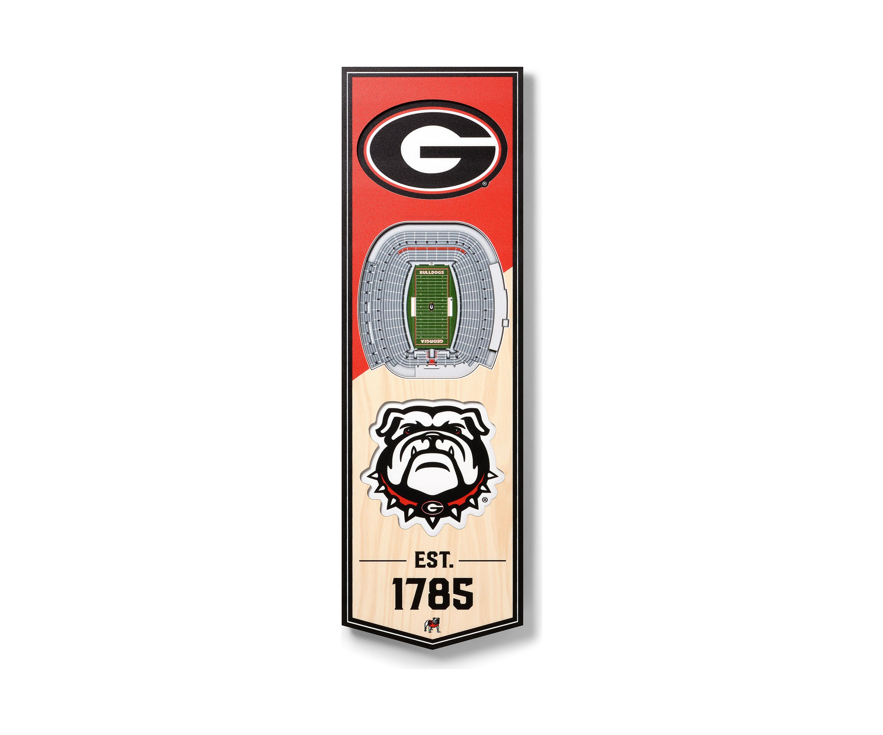 NCAA Georgia Bulldogs 3D Stadium Banner-6x19