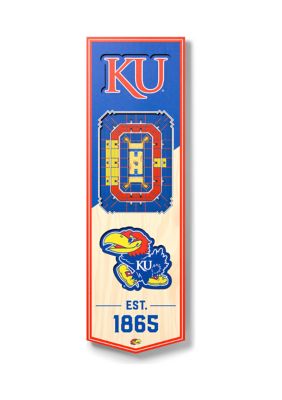 YouTheFan NCAA Kansas Jayhawks 3D Stadium 6x19 Banner - Allen Fieldhouse