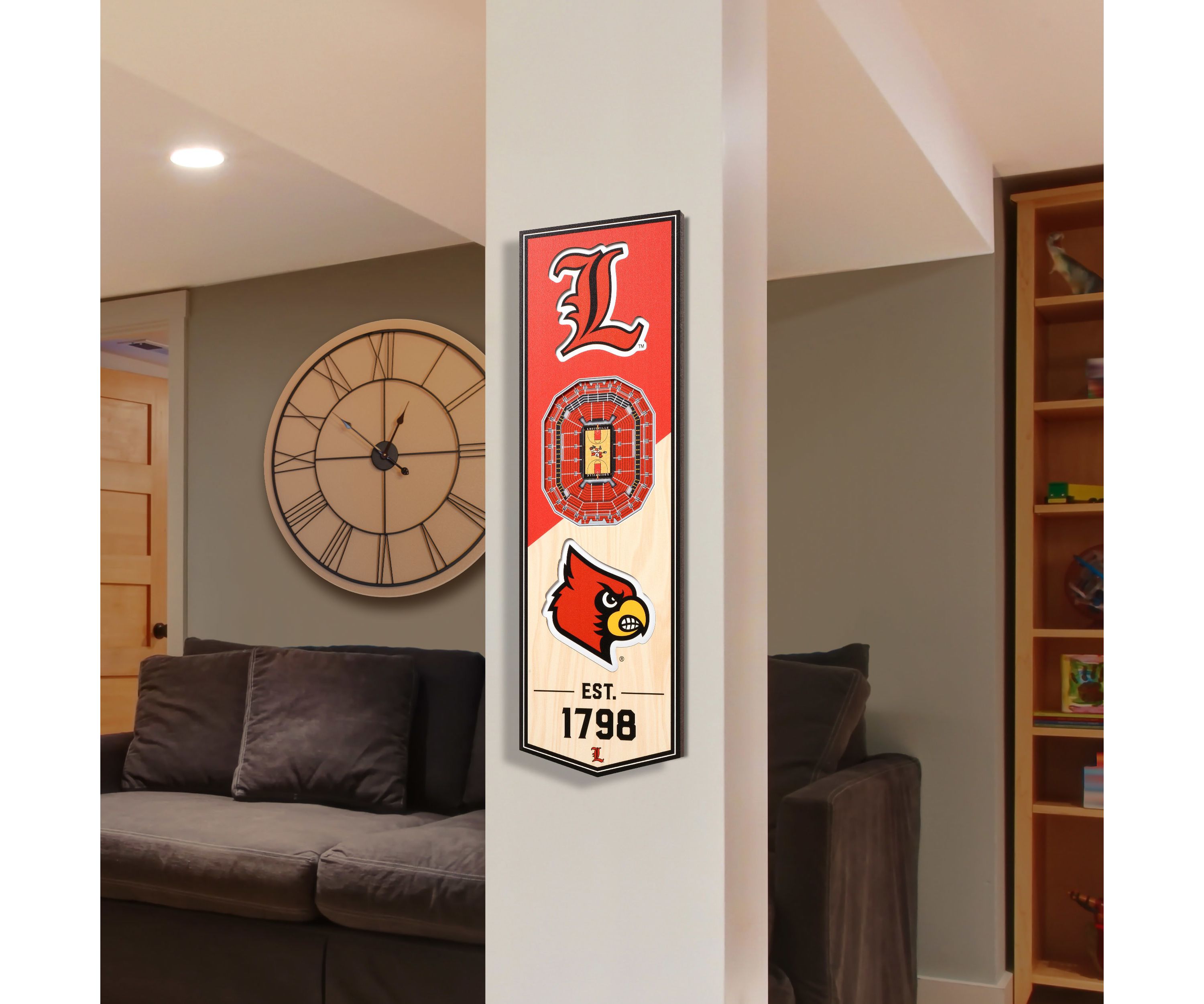 YouTheFan NCAA Louisville Cardinals 3D Stadium 6x19 Banner - KFC Yum! Center