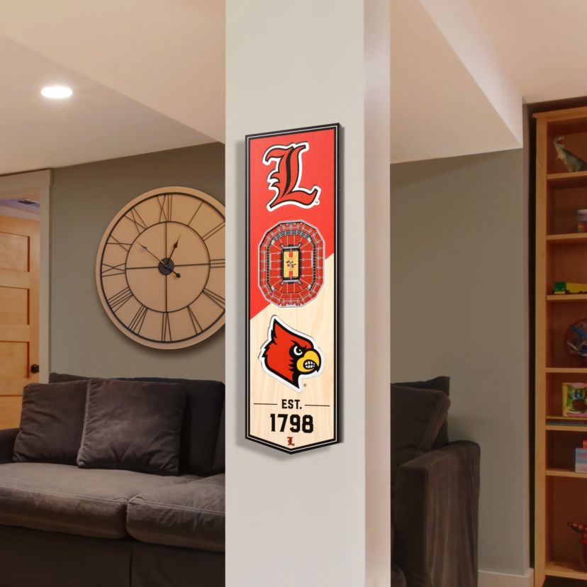 YouTheFan NCAA Louisville Cardinals 3D Stadium 6x19 Banner - KFC Yum! Center