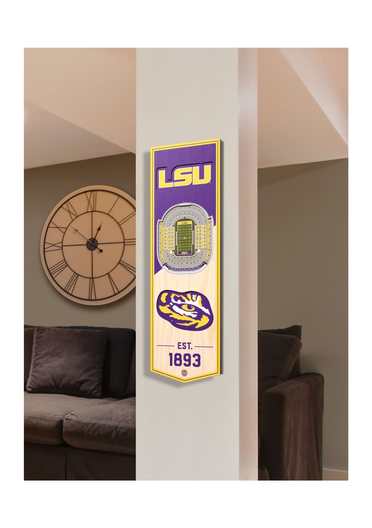 YouTheFan NCAA LSU Tigers 3D Stadium 6x19 Banner - Tiger Stadium