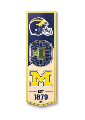 YouTheFan NCAA Michigan Wolverines 3D Stadium 6x19 Banner - Michigan Stadium