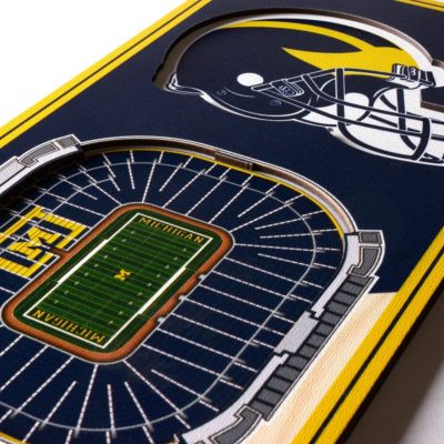 YouTheFan NCAA Michigan Wolverines 3D Stadium 6x19 Banner - Michigan Stadium