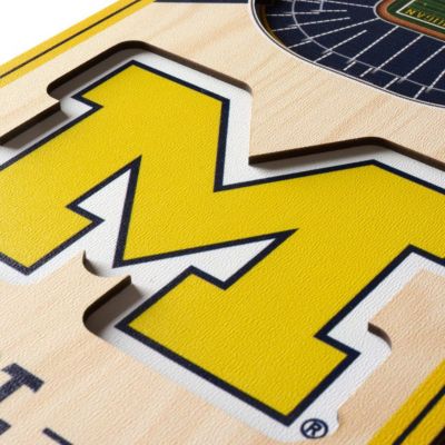 YouTheFan NCAA Michigan Wolverines 3D Stadium 6x19 Banner - Michigan Stadium