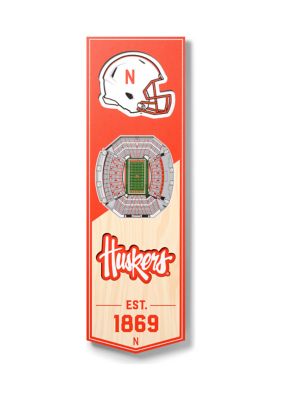 YouTheFan NCAA Nebraska Cornhuskers 3D Stadium 6x19 Banner - Memorial Stadium