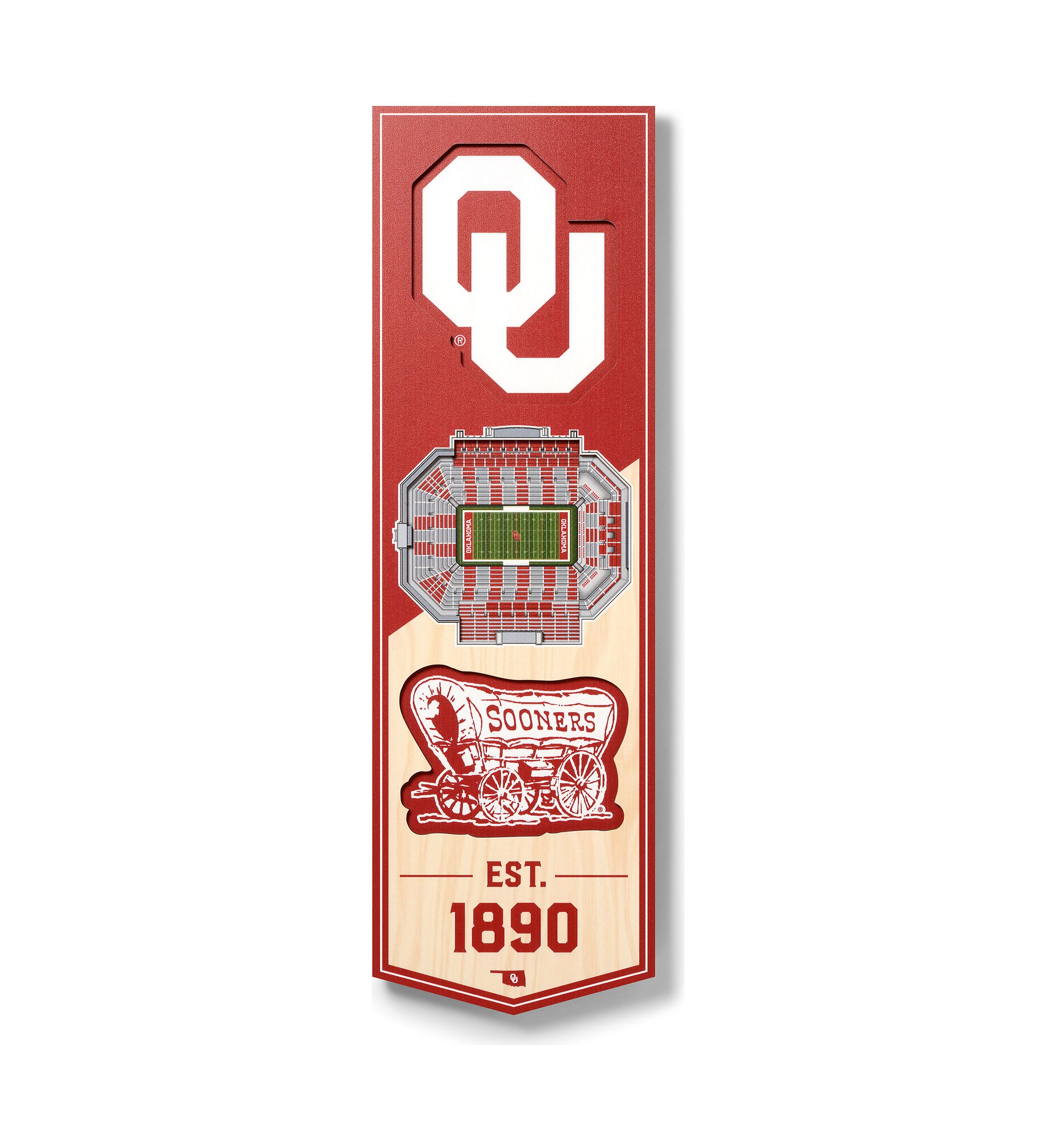 YouTheFan NCAA Oklahoma Sooners 3D Stadium 6x19 Banner - The Gaylord Family Oklahoma Memorial Stadium