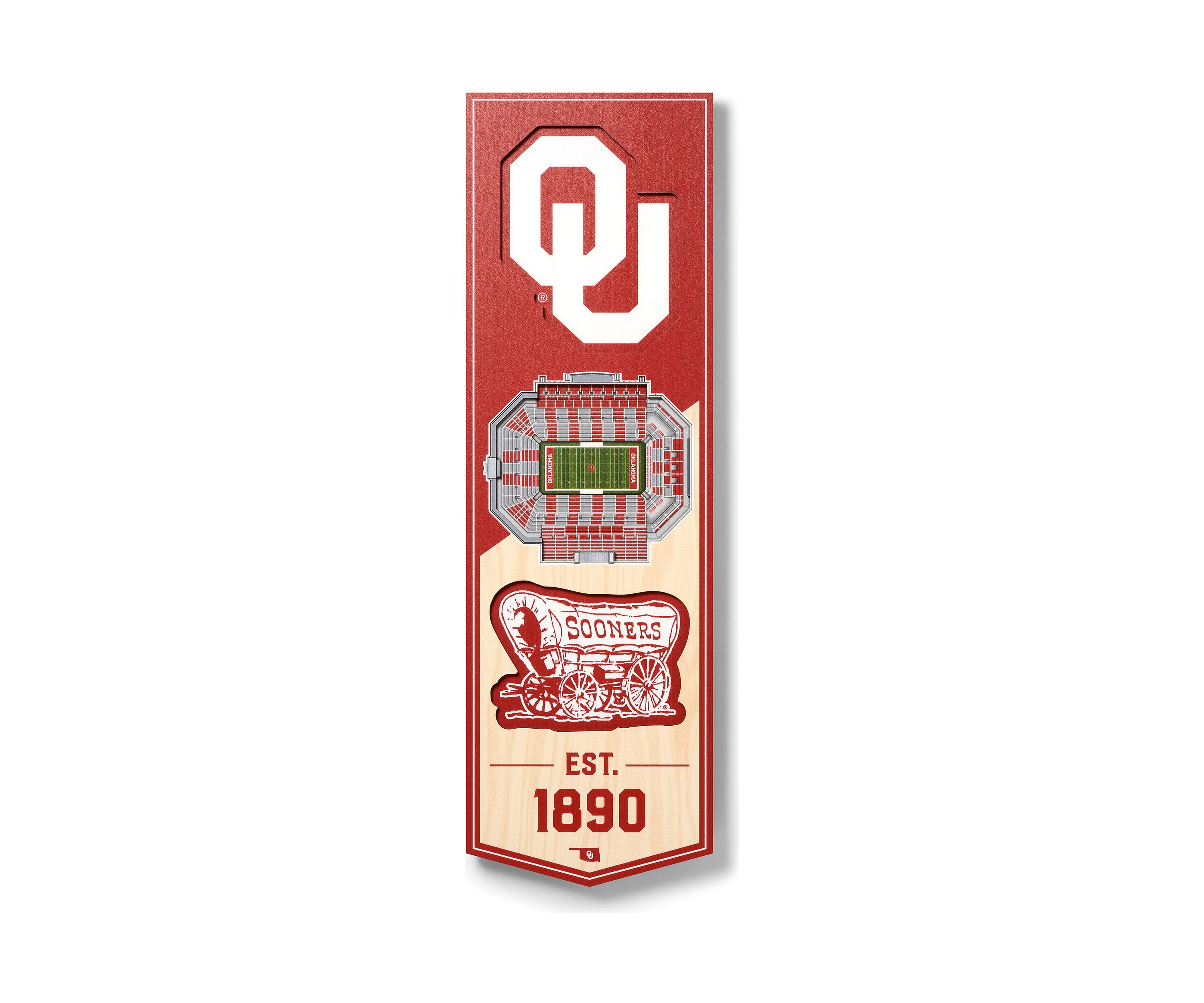 YouTheFan NCAA Oklahoma Sooners 3D Stadium 6x19 Banner - The Gaylord Family Oklahoma Memorial Stadium