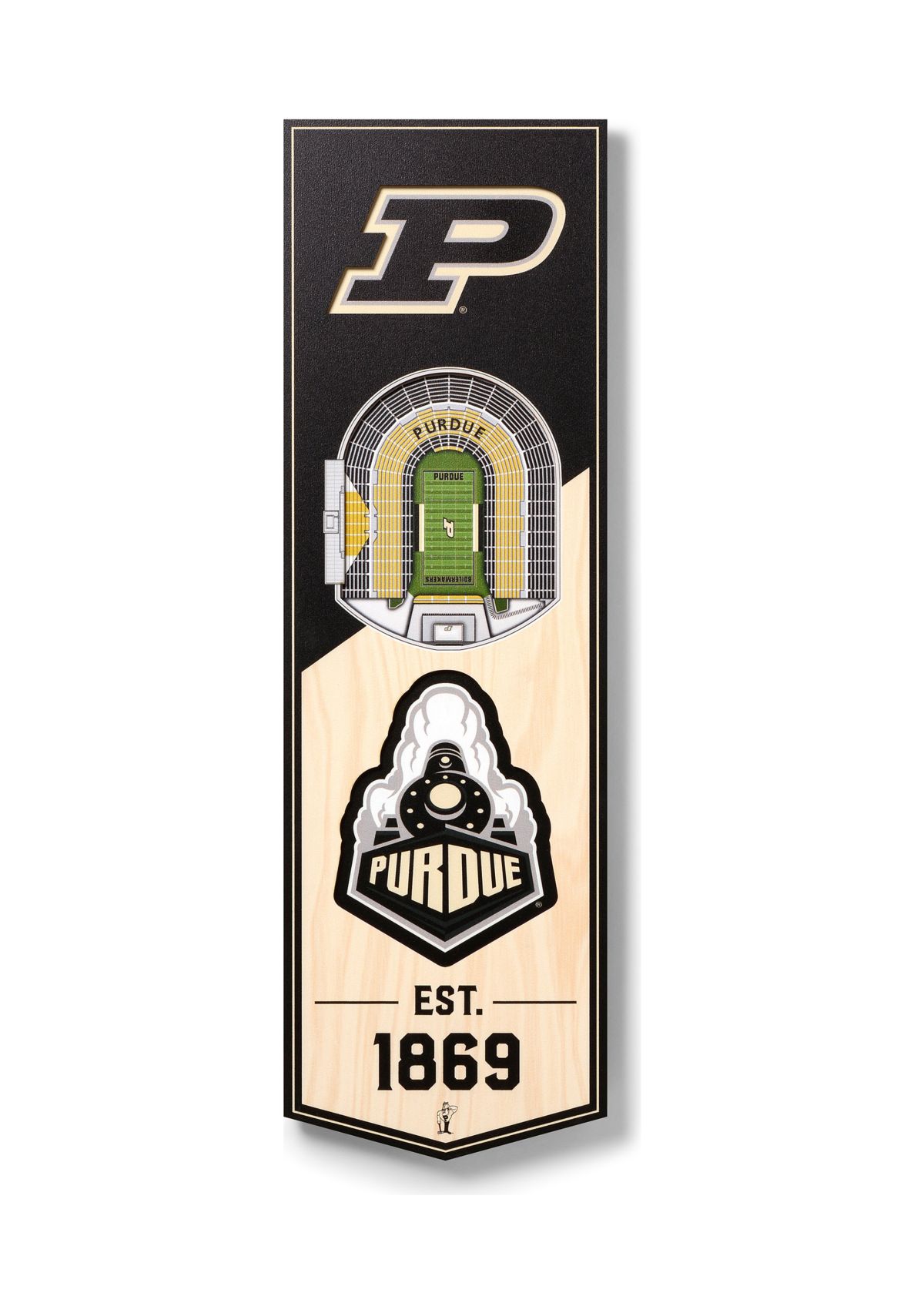 YouTheFan NCAA Purdue Boilermakers FB 3D Stadium 6x19 Banner - Ade Stadium