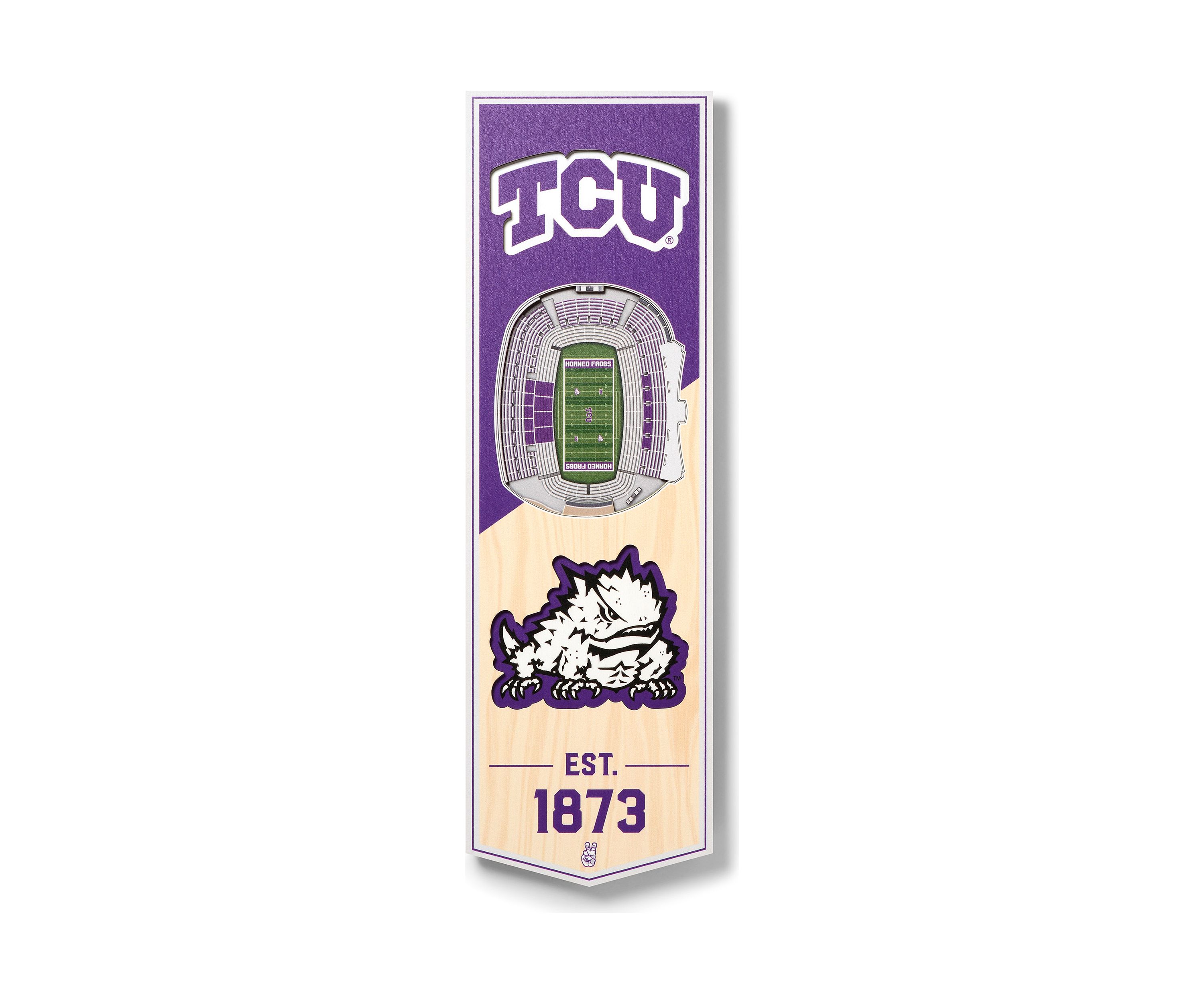 YouTheFan NCAA TCU Horned Frogs 3D Stadium 6x19 Banner - Amon G. Carter Stadium