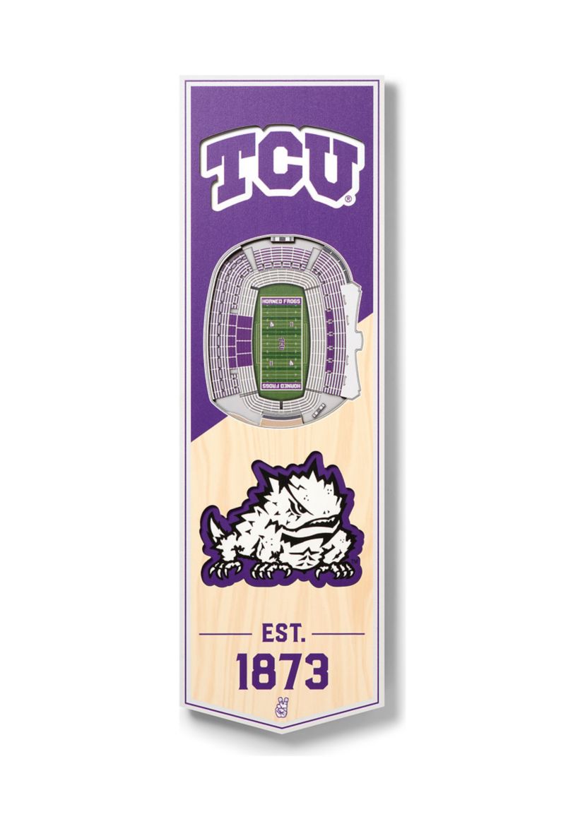 YouTheFan NCAA TCU Horned Frogs 3D Stadium 6x19 Banner - Amon G. Carter Stadium