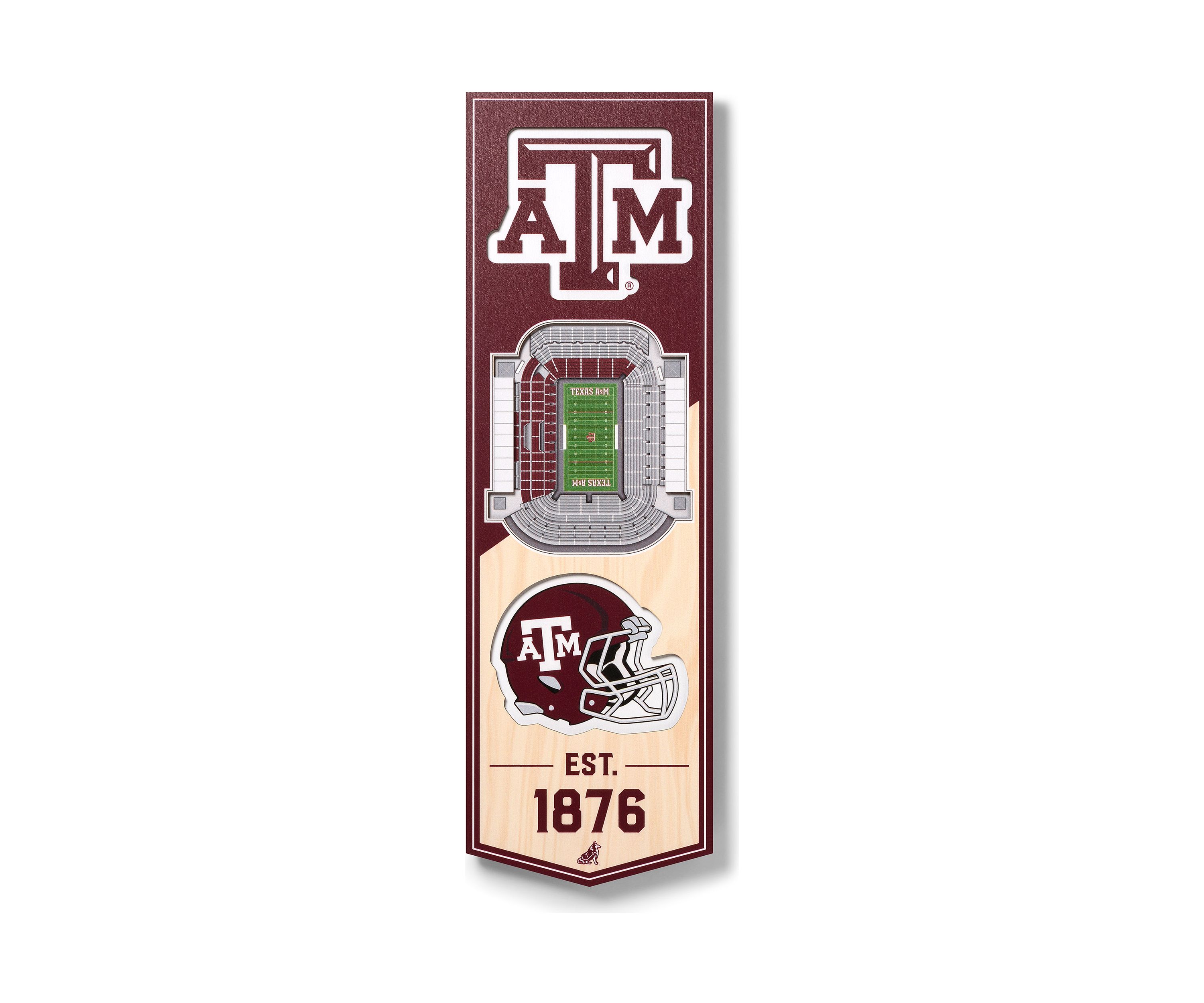 YouTheFan NCAA Texas A&M Aggies 3D Stadium 6x19 Banner - Kyle Field