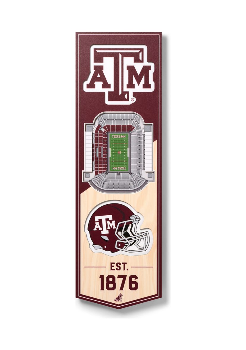 YouTheFan NCAA Texas A&M Aggies 3D Stadium 6x19 Banner - Kyle Field