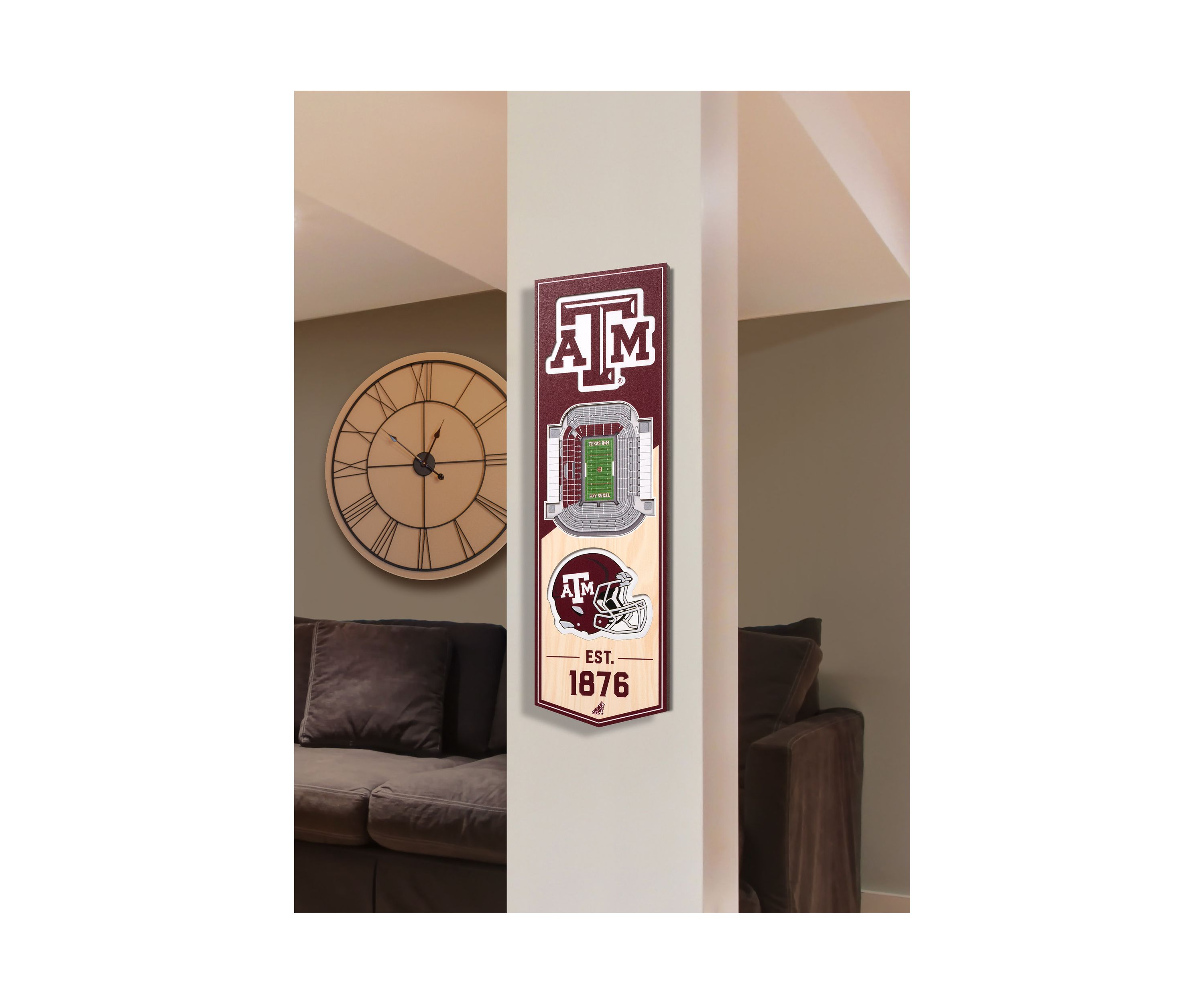 YouTheFan NCAA Texas A&M Aggies 3D Stadium 6x19 Banner - Kyle Field