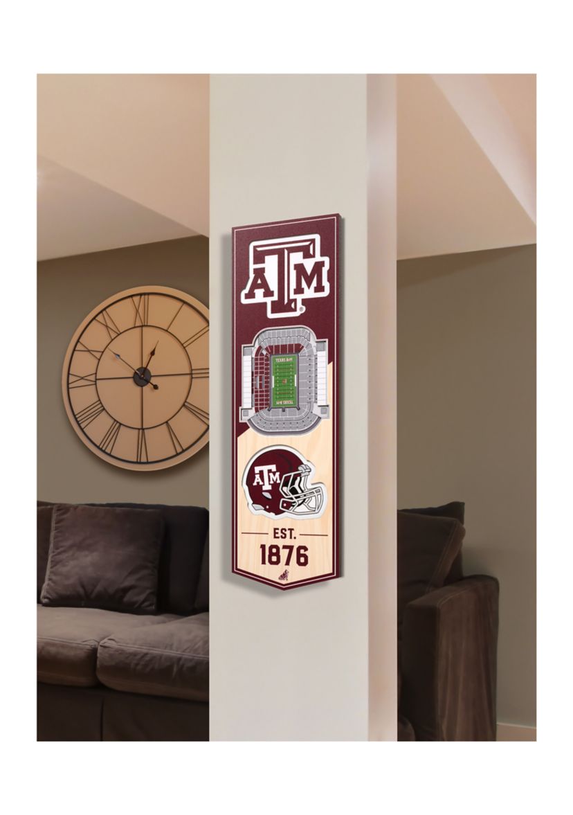 YouTheFan NCAA Texas A&M Aggies 3D Stadium 6x19 Banner - Kyle Field