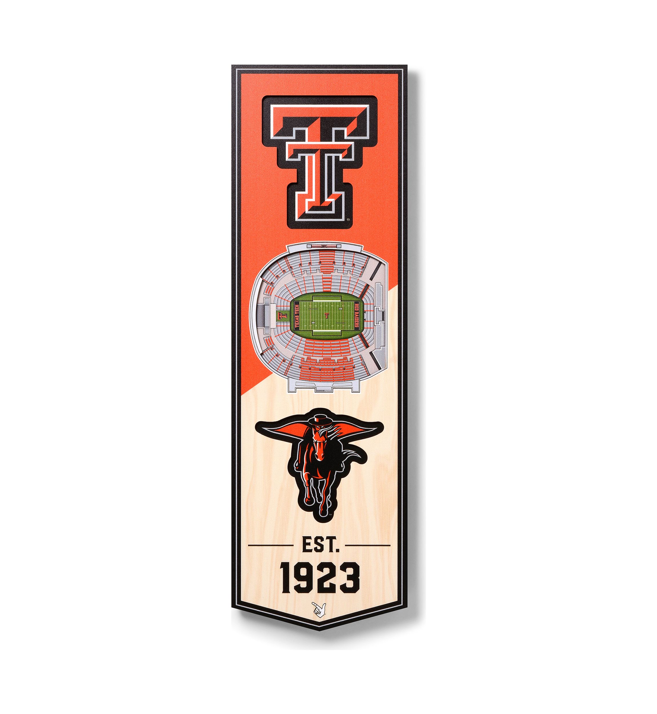 YouTheFan NCAA Texas Tech Red Raiders 3D Stadium 6x19 Banner - Jones AT&T Stadium