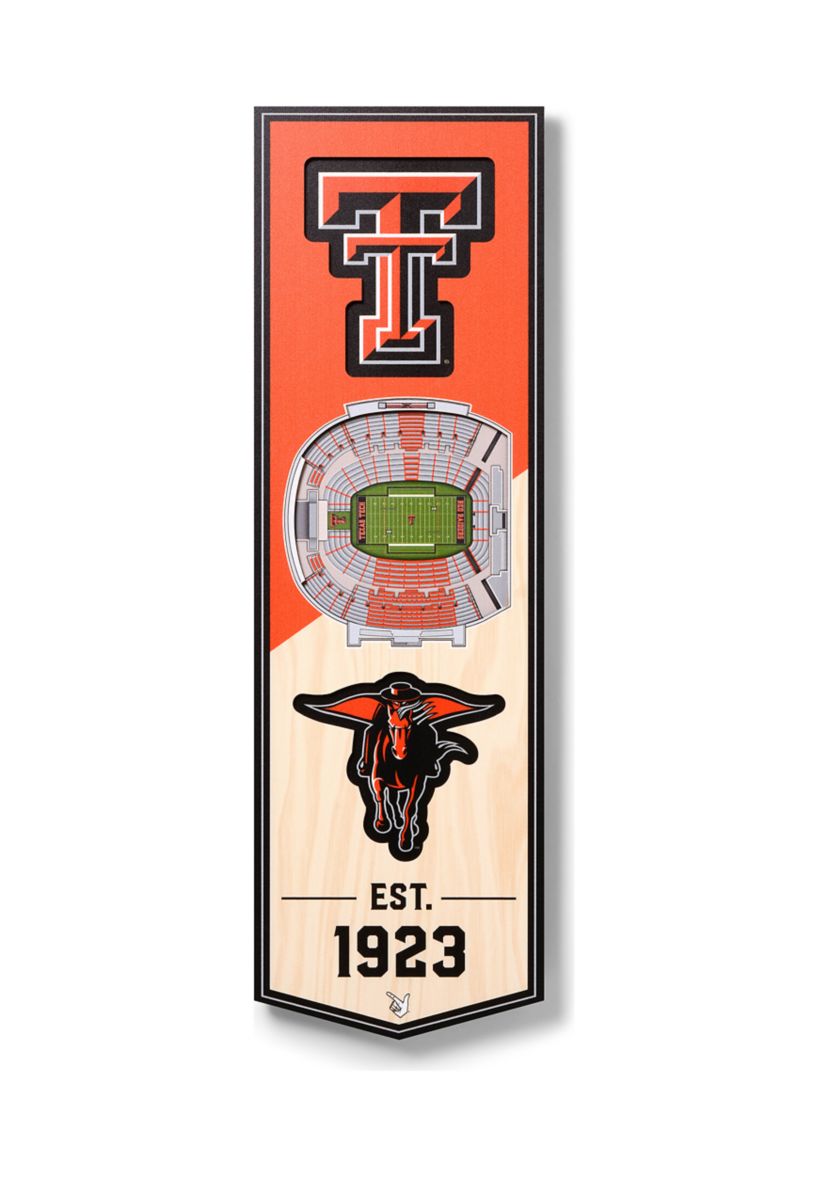 YouTheFan NCAA Texas Tech Red Raiders 3D Stadium 6x19 Banner - Jones AT&T Stadium