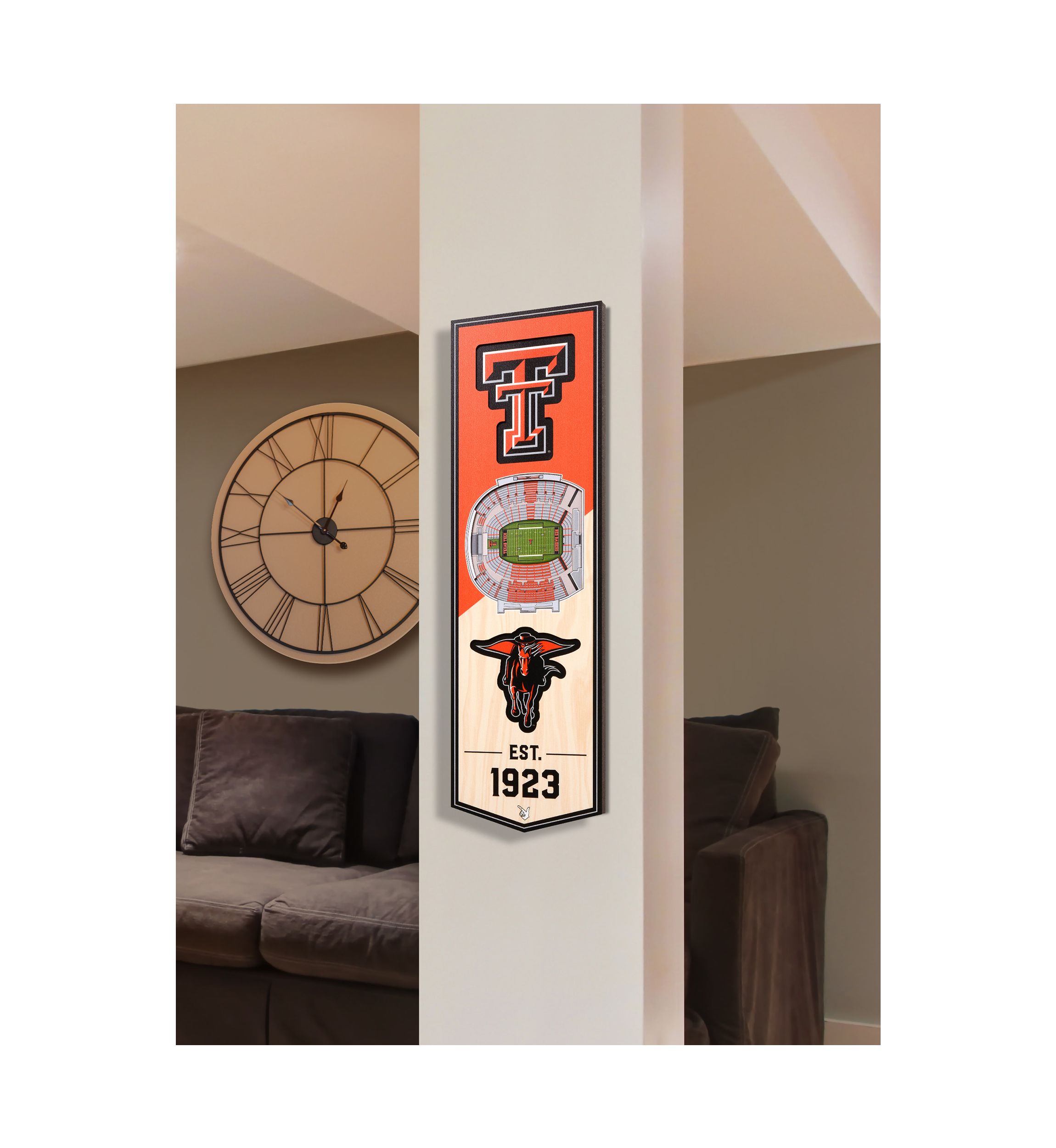 YouTheFan NCAA Texas Tech Red Raiders 3D Stadium 6x19 Banner - Jones AT&T Stadium