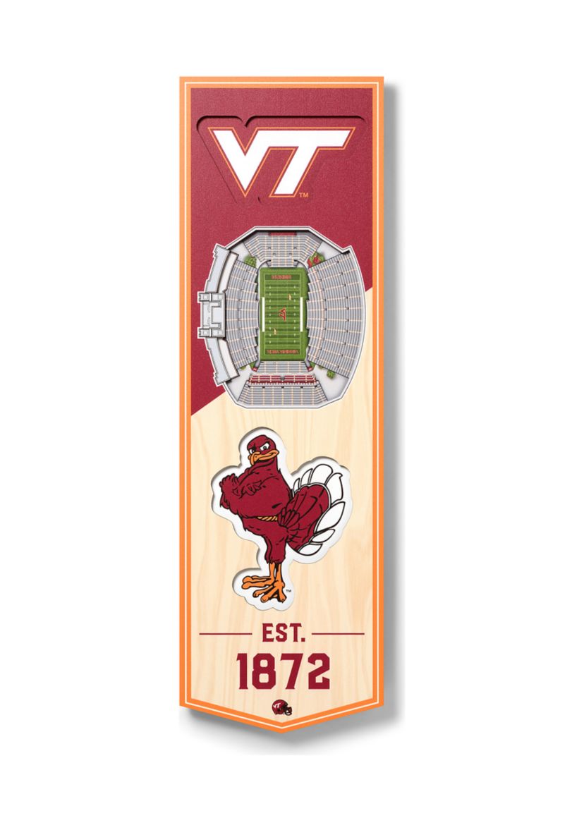 YouTheFan NCAA Virginia Tech Hokies 3D Stadium 6x19 Banner - Lane Stadium Worsham Field