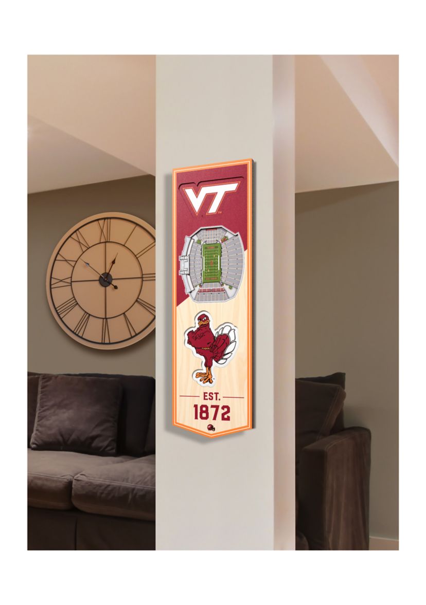 YouTheFan NCAA Virginia Tech Hokies 3D Stadium 6x19 Banner - Lane Stadium Worsham Field