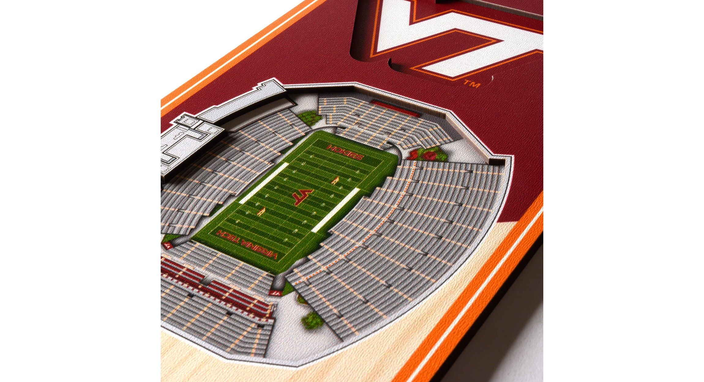 YouTheFan NCAA Virginia Tech Hokies 3D Stadium 6x19 Banner - Lane Stadium Worsham Field