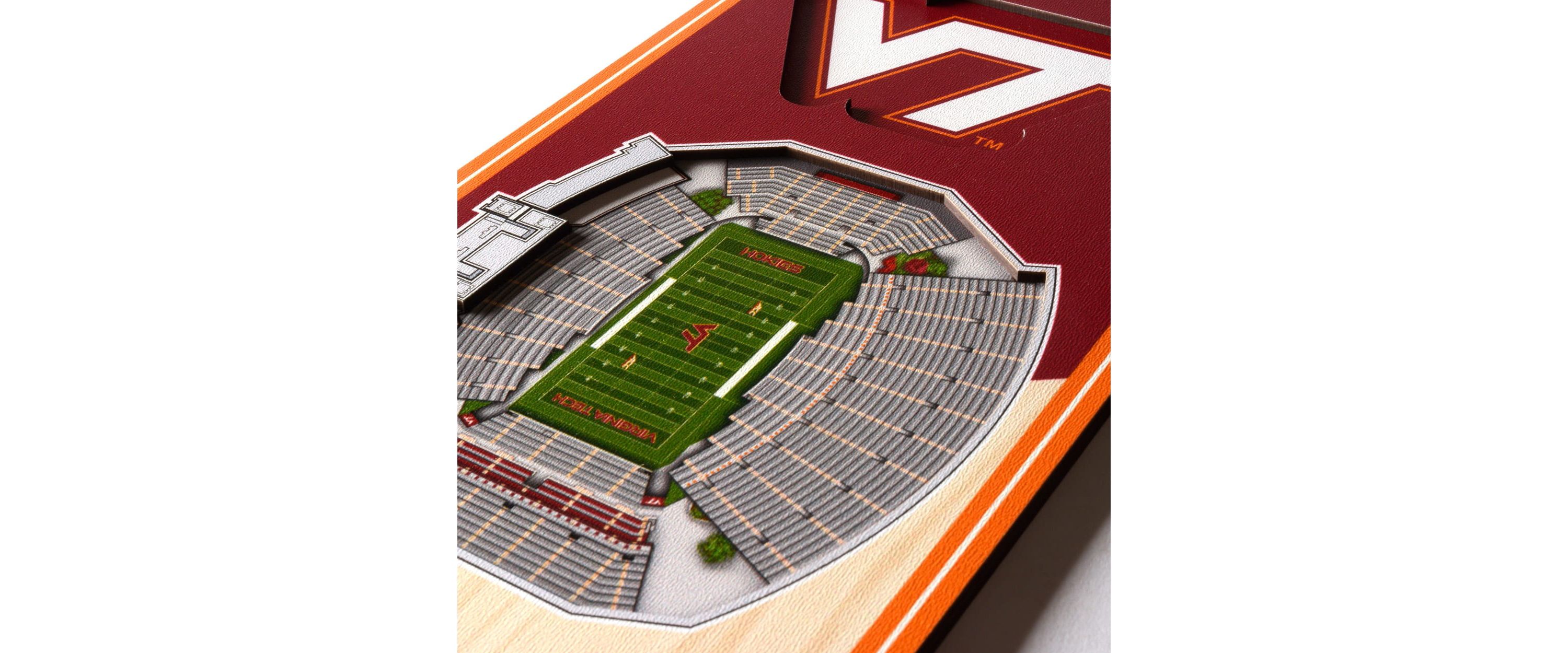 YouTheFan NCAA Virginia Tech Hokies 3D Stadium 6x19 Banner - Lane Stadium Worsham Field