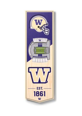 YouTheFan NCAA Washington Huskies 3D Stadium 6x19 Banner - Husky Stadium