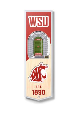 YouTheFan NCAA Washington State Cougars 3D Stadium 6x19 Banner - Martin Stadium