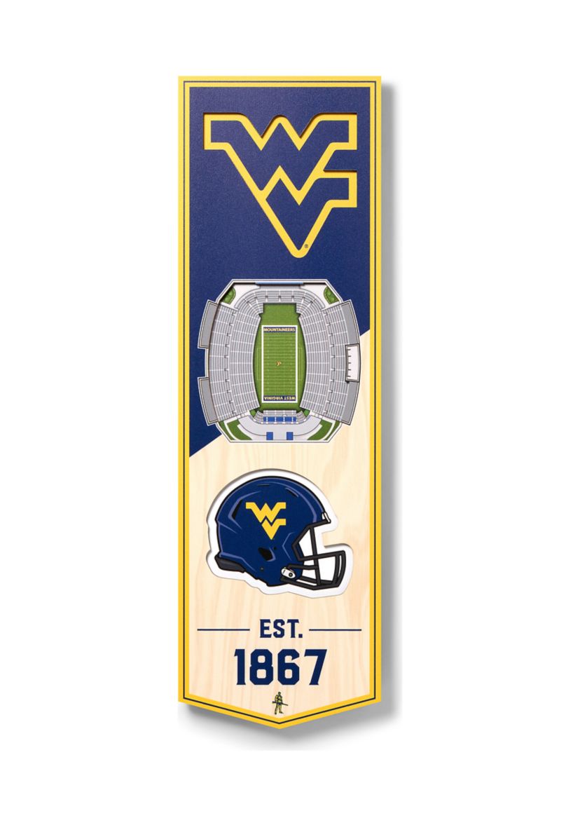 YouTheFan NCAA West Virginia Mountaineers FB 3D Stadium 6x19 Banner - Milan Puskar Stadium