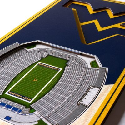 YouTheFan NCAA West Virginia Mountaineers FB 3D Stadium 6x19 Banner - Milan Puskar Stadium