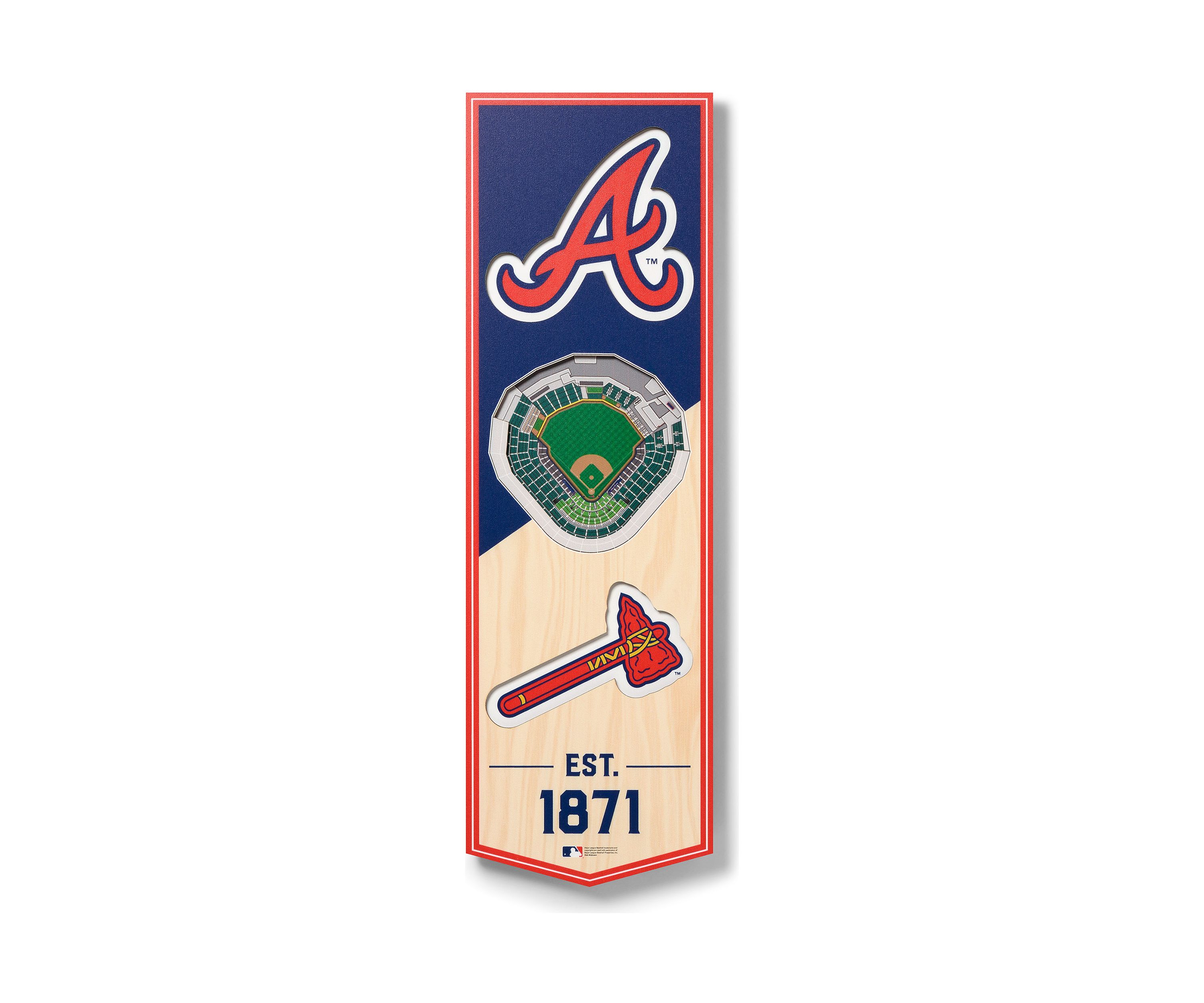 YouTheFan MLB Atlanta Braves 3D Stadium 6x19 Banner - SunTrust Park