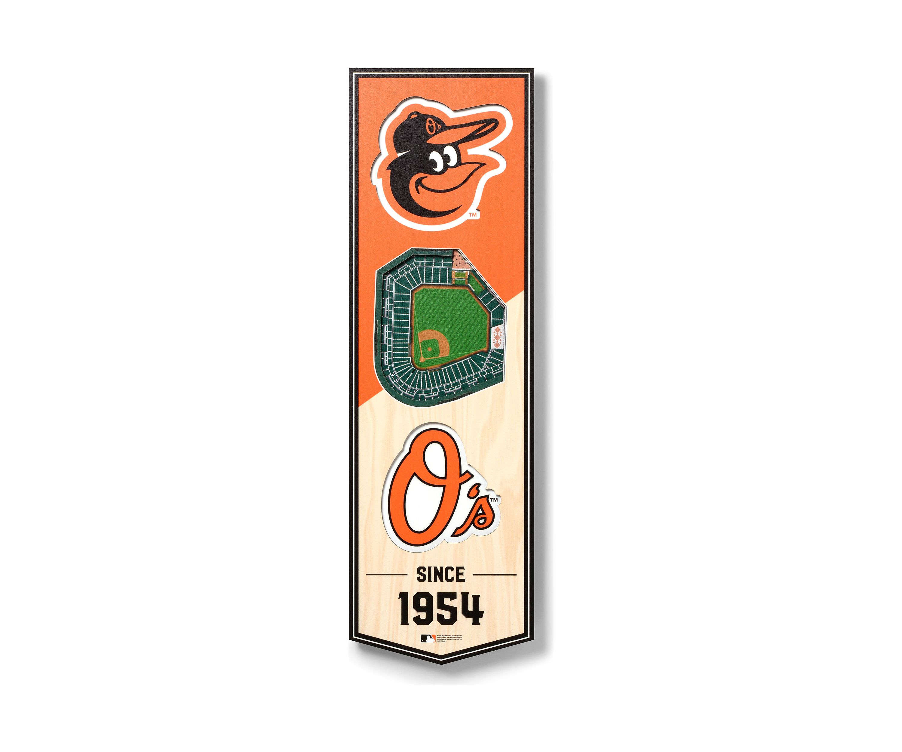 YouTheFan MLB Baltimore Orioles 3D Stadium 6x19 Banner - Oriole Park at Camden Yards