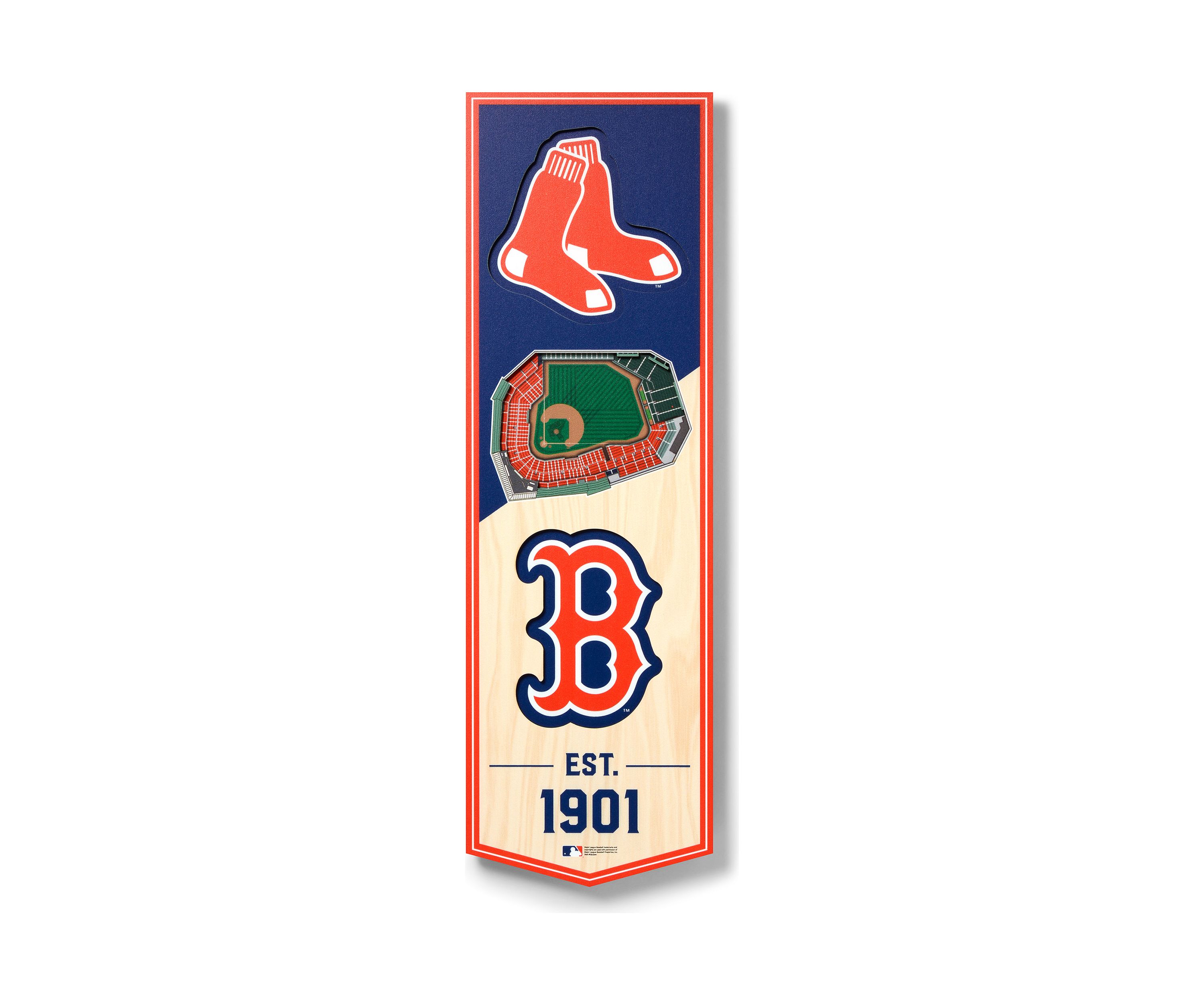 YouTheFan MLB Boston Red Sox 3D Stadium 6x19 Banner - Fenway Park
