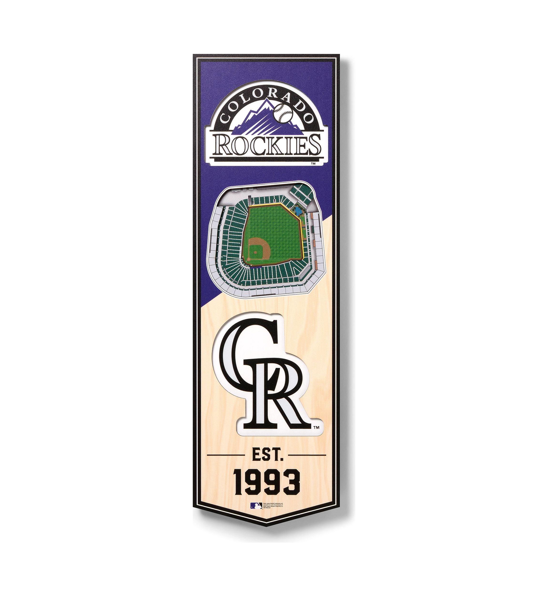 YouTheFan MLB Colorado Rockies 3D Stadium 6x19 Banner - Coors Field