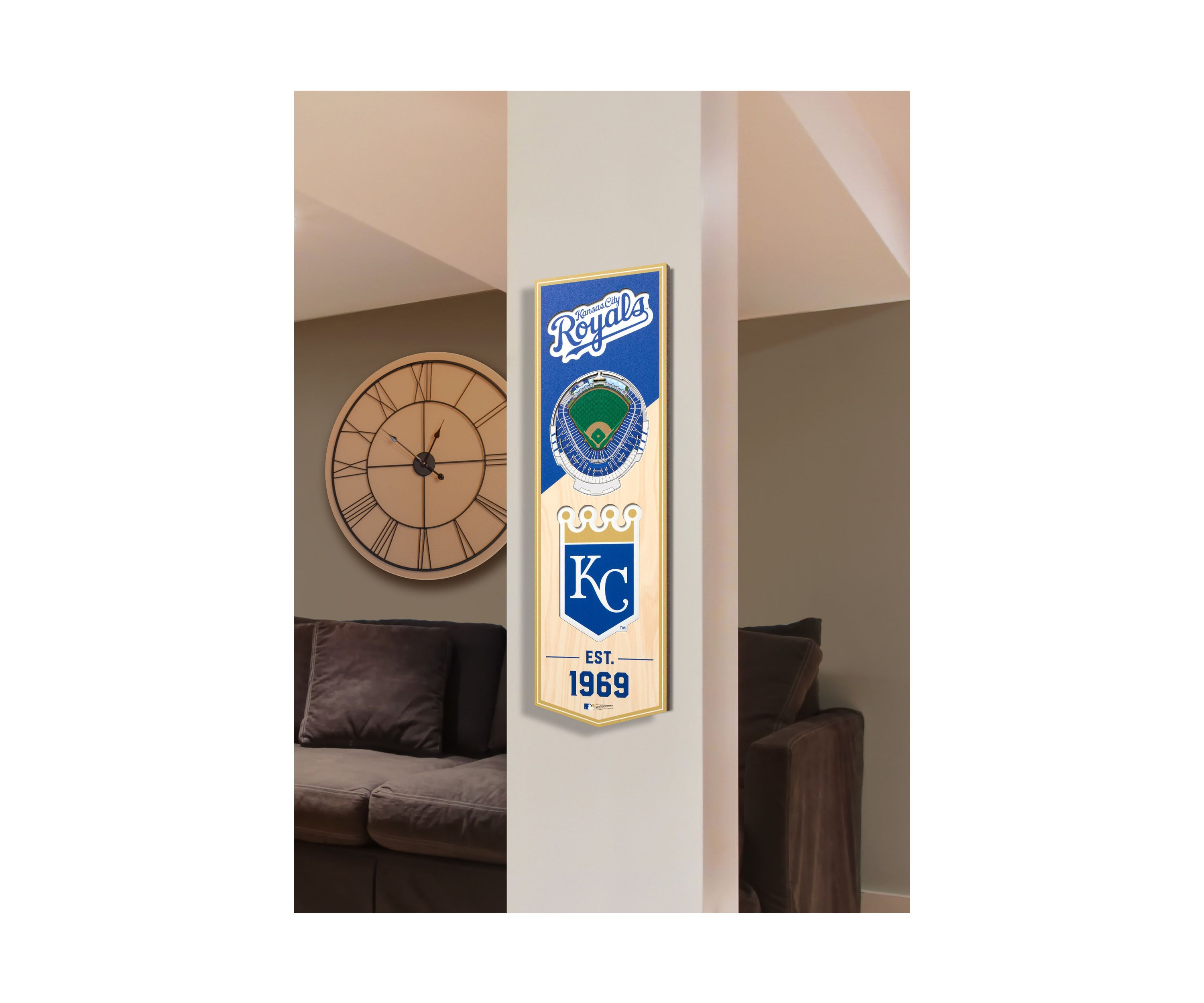 YouTheFan MLB Kansas City Royals 3D Stadium 6x19 Banner - Kauffman Stadium