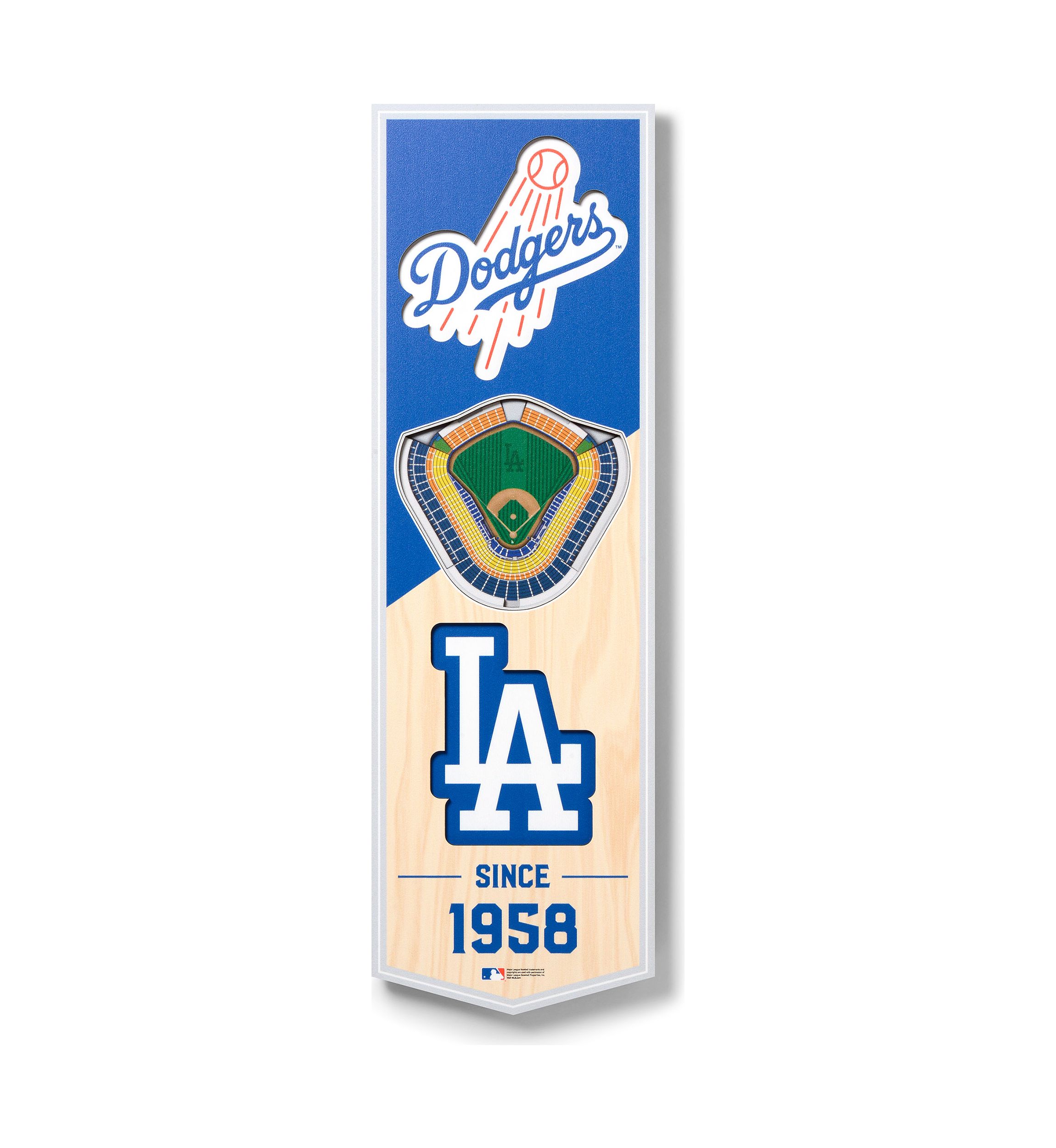 YouTheFan MLB Los Angeles Dodgers 3D Stadium 6x19 Banner - Dodger Stadium