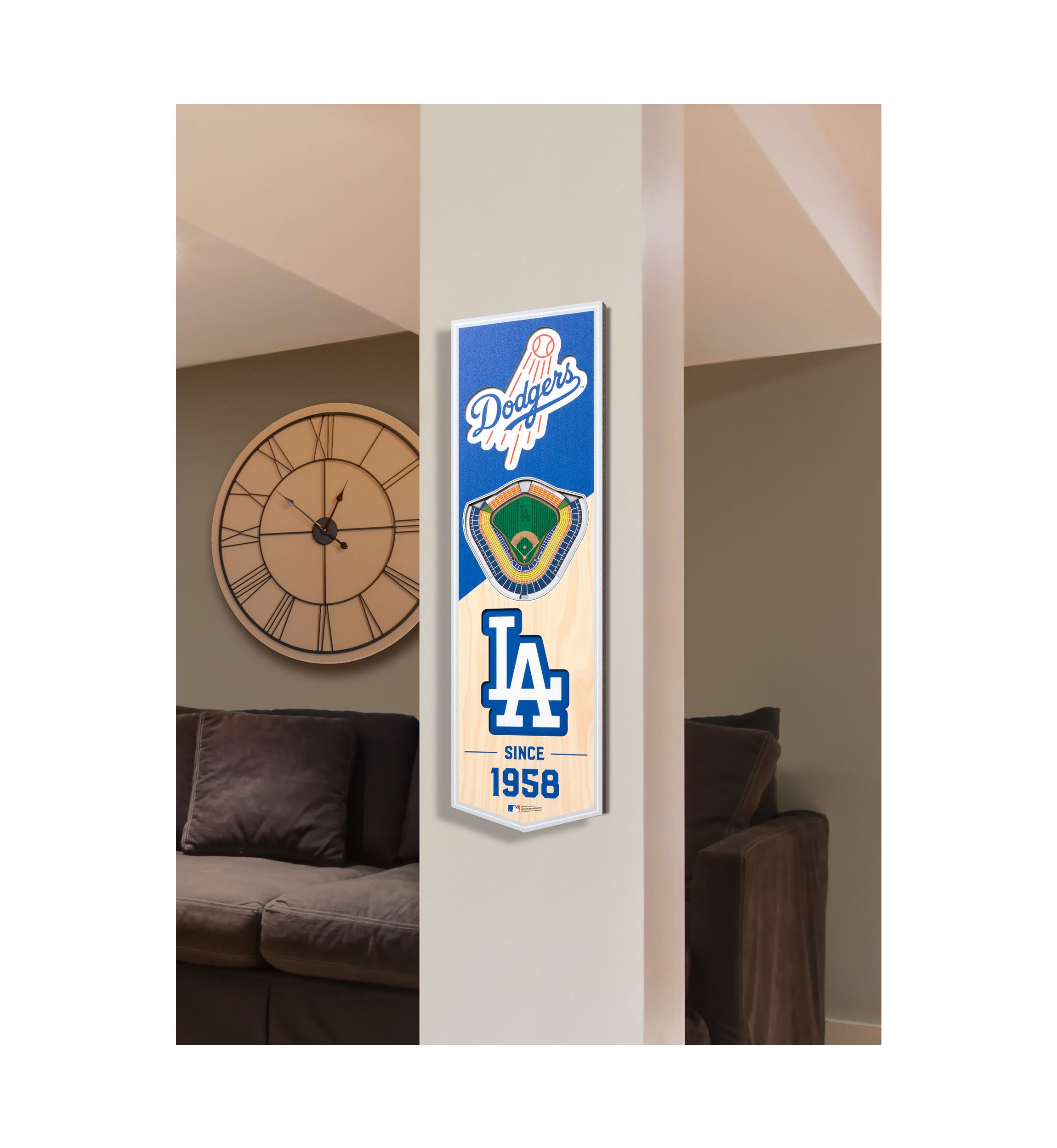 YouTheFan MLB Los Angeles Dodgers 3D Stadium 6x19 Banner - Dodger Stadium