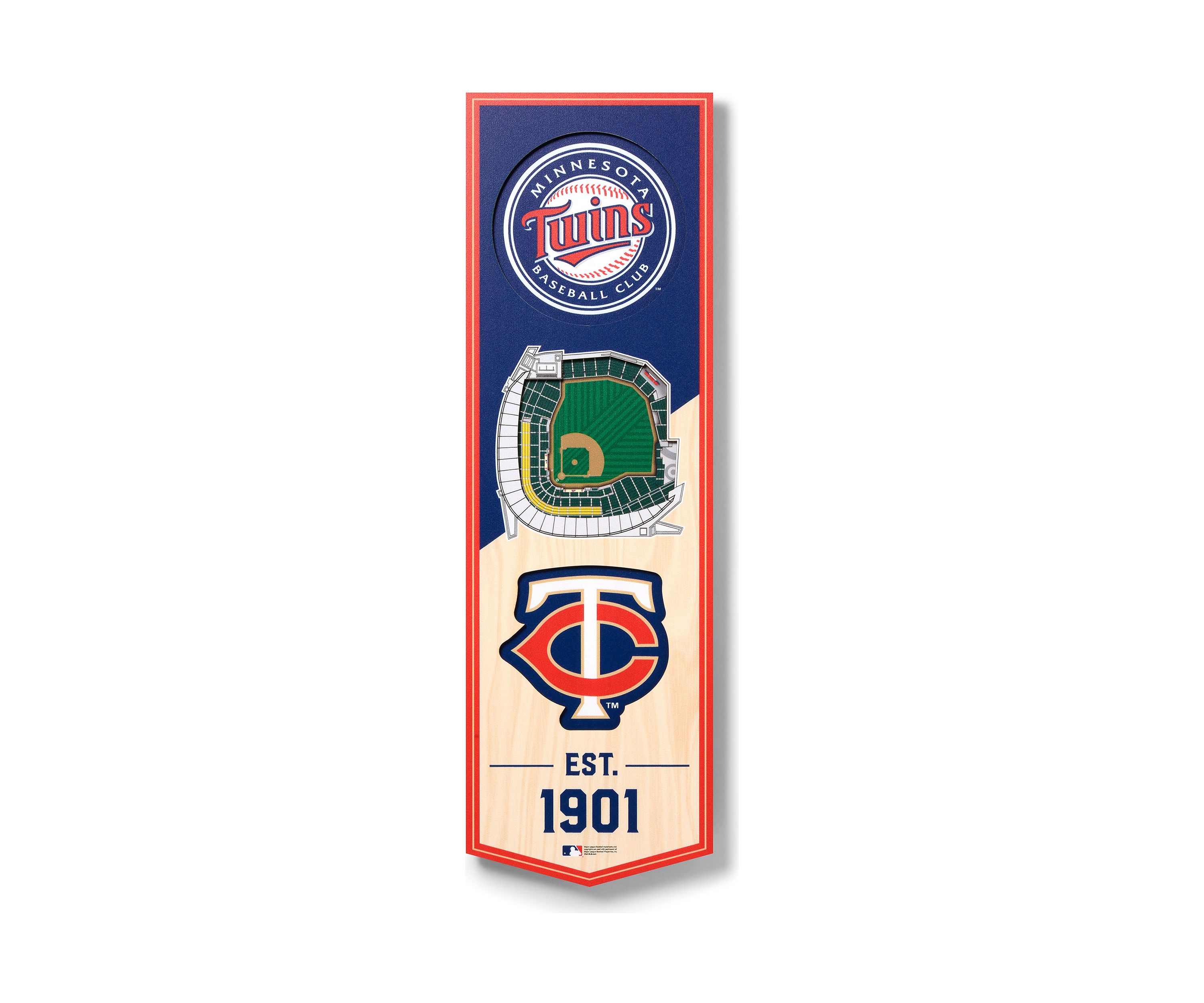 YouTheFan MLB Minnesota Twins 3D Stadium 6x19 Banner - Target Field