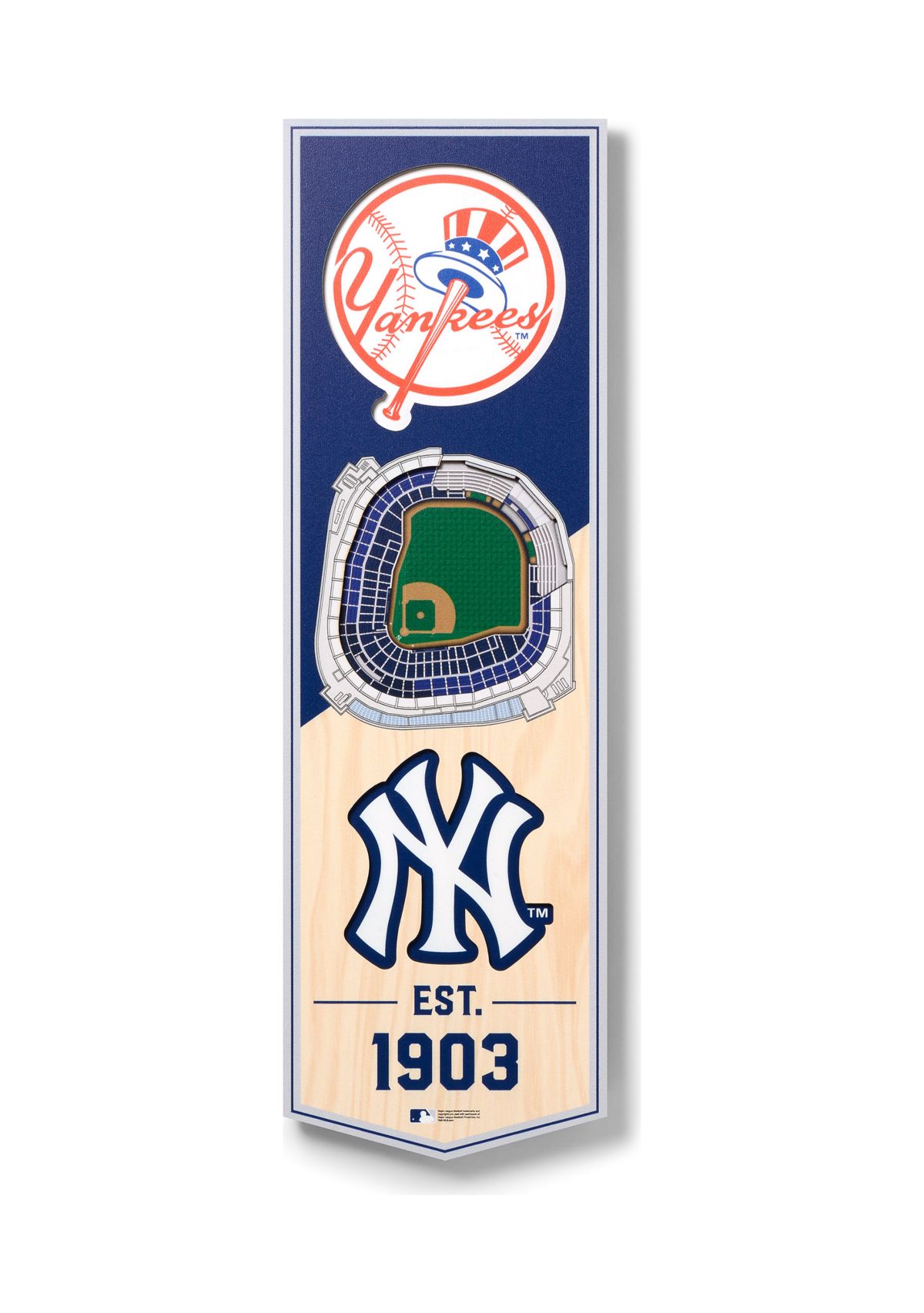 YouTheFan MLB New York Yankees 3D Stadium 6x19 Banner - Yankee Stadium