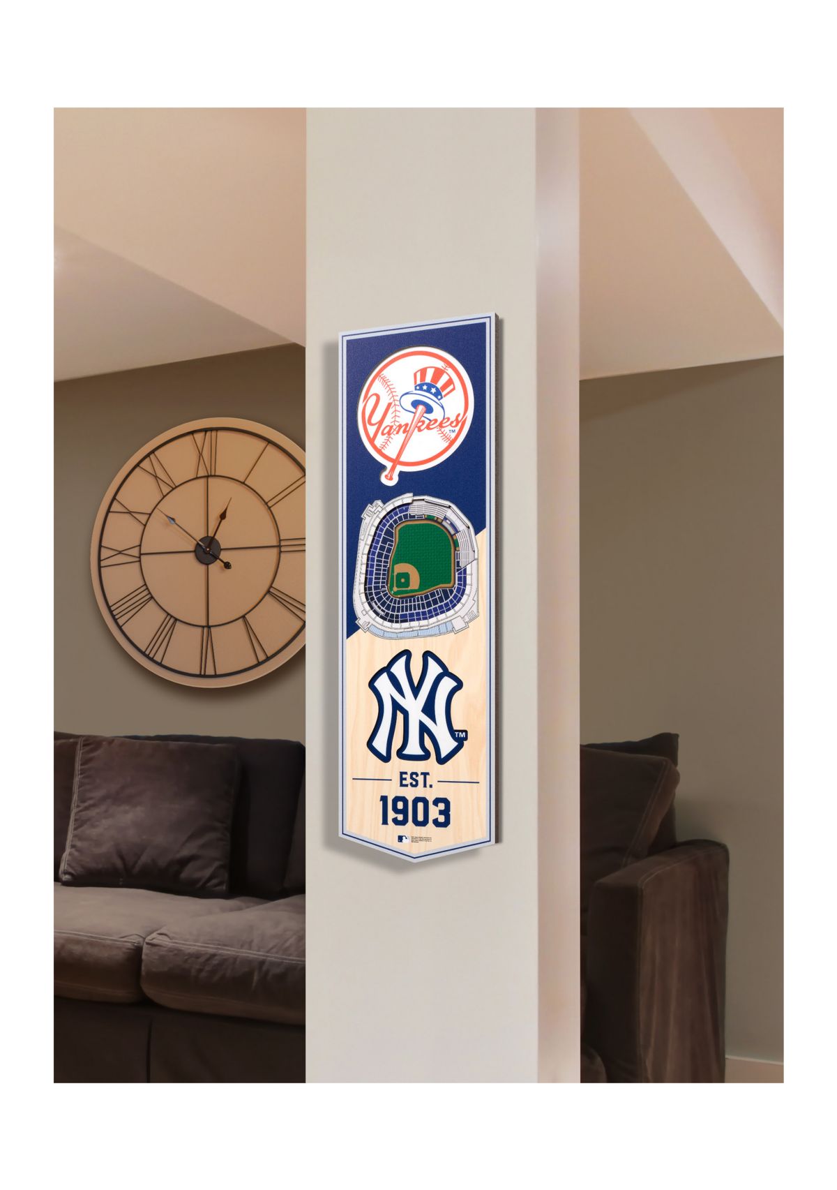 YouTheFan MLB New York Yankees 3D Stadium 6x19 Banner - Yankee Stadium