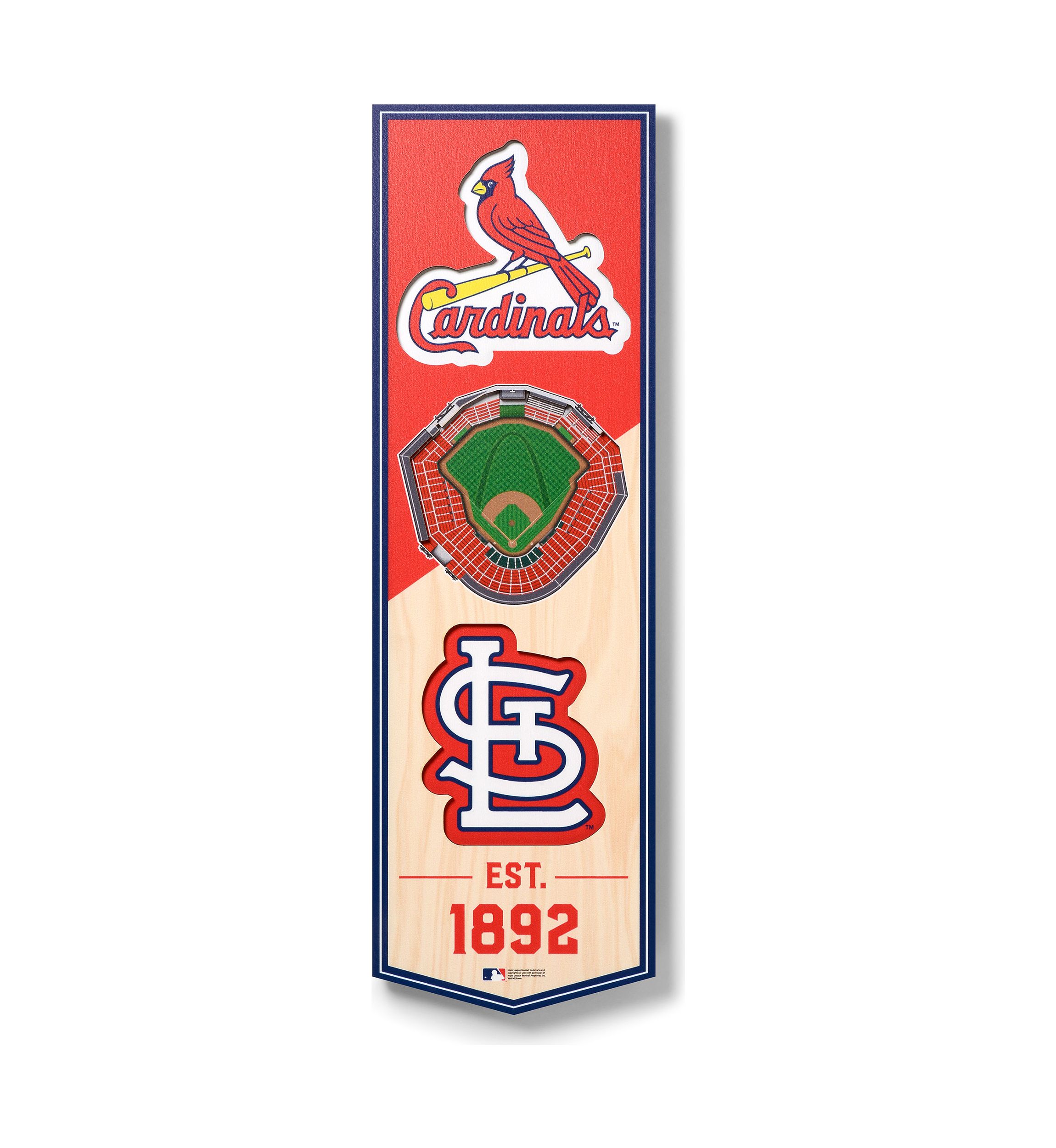 YouTheFan MLB St. Louis Cardinals 3D Stadium 6x19 Banner - Busch Stadium