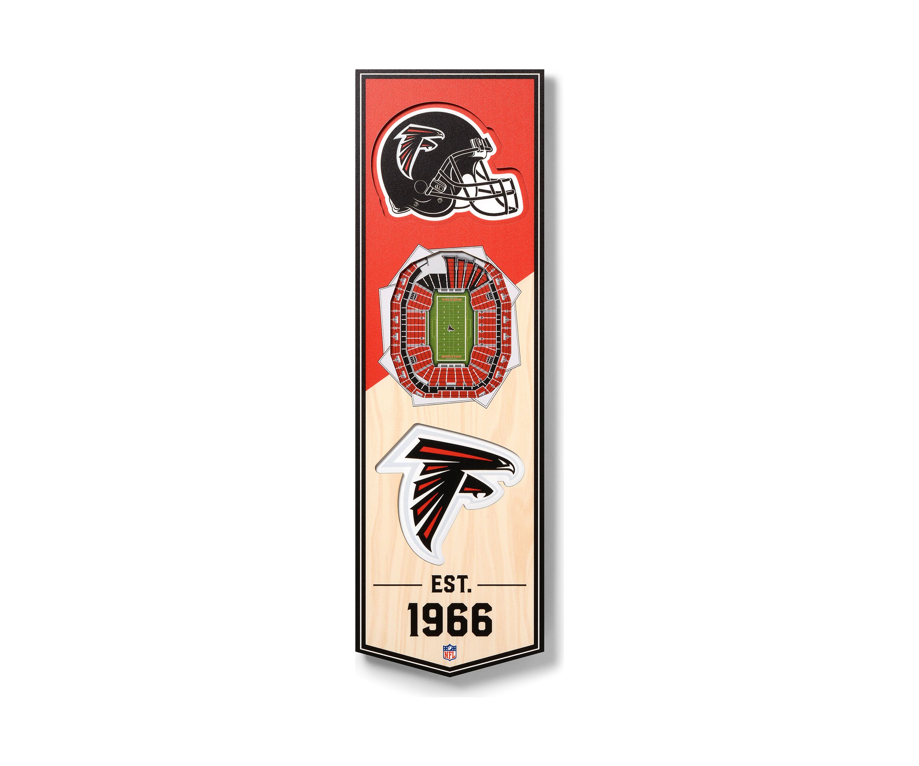 YouTheFan NFL Atlanta Falcons 3D Stadium 6x19 Banner - Benz Stadium