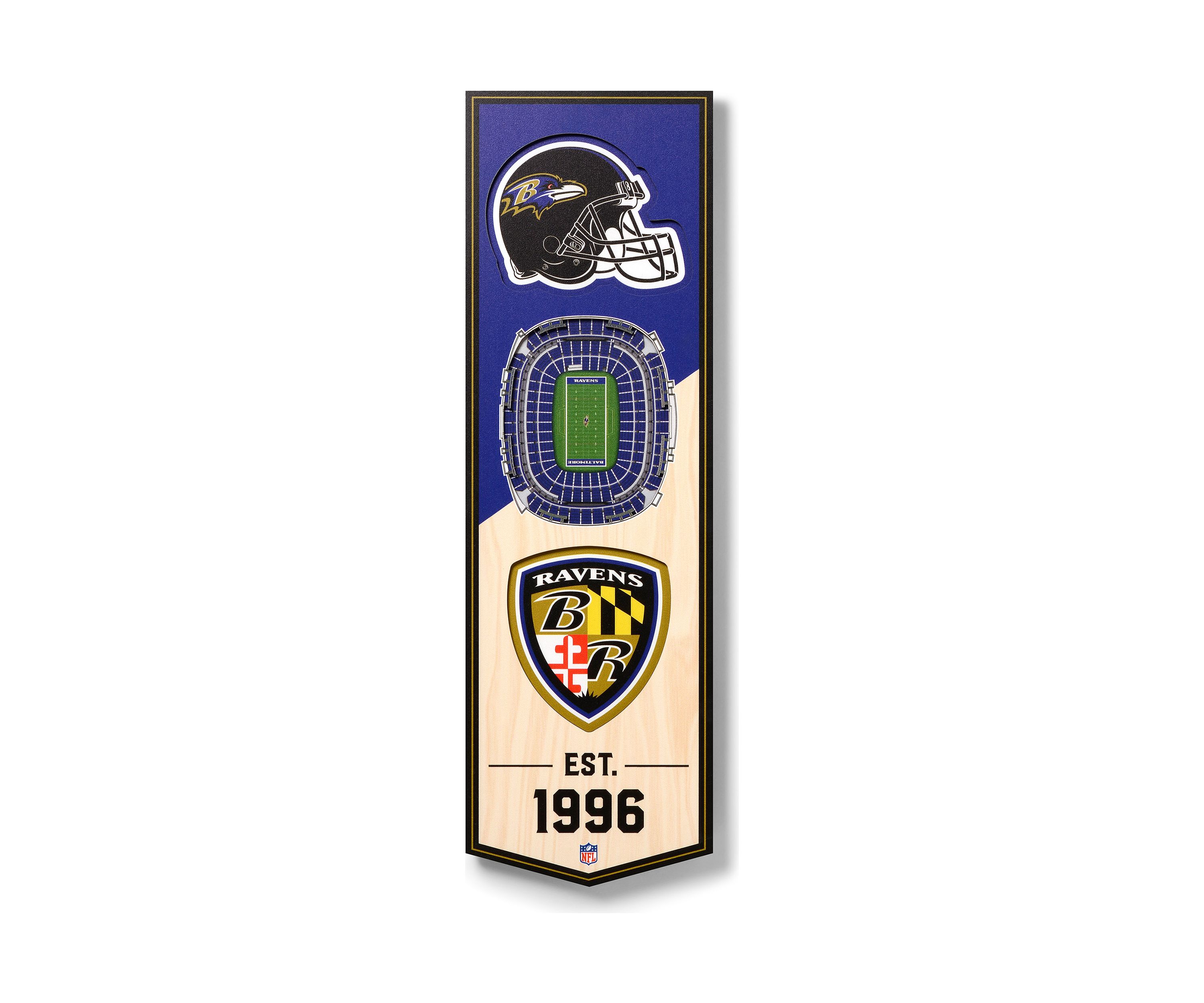 YouTheFan NFL Baltimore Ravens 3D Stadium 6x19 Banner - M&T Bank Stadium