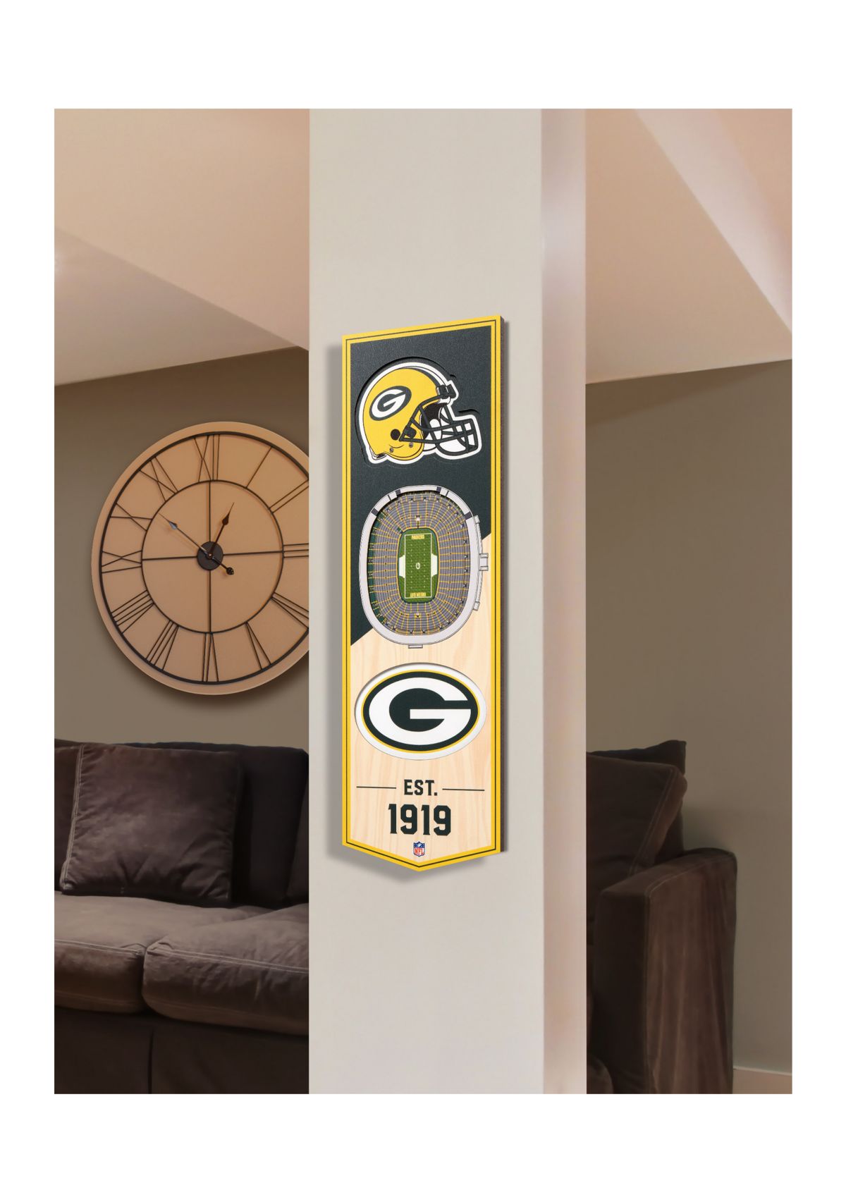YouTheFan NFL Green Bay Packers 3D Stadium 6x19 Banner - Lambeau Field