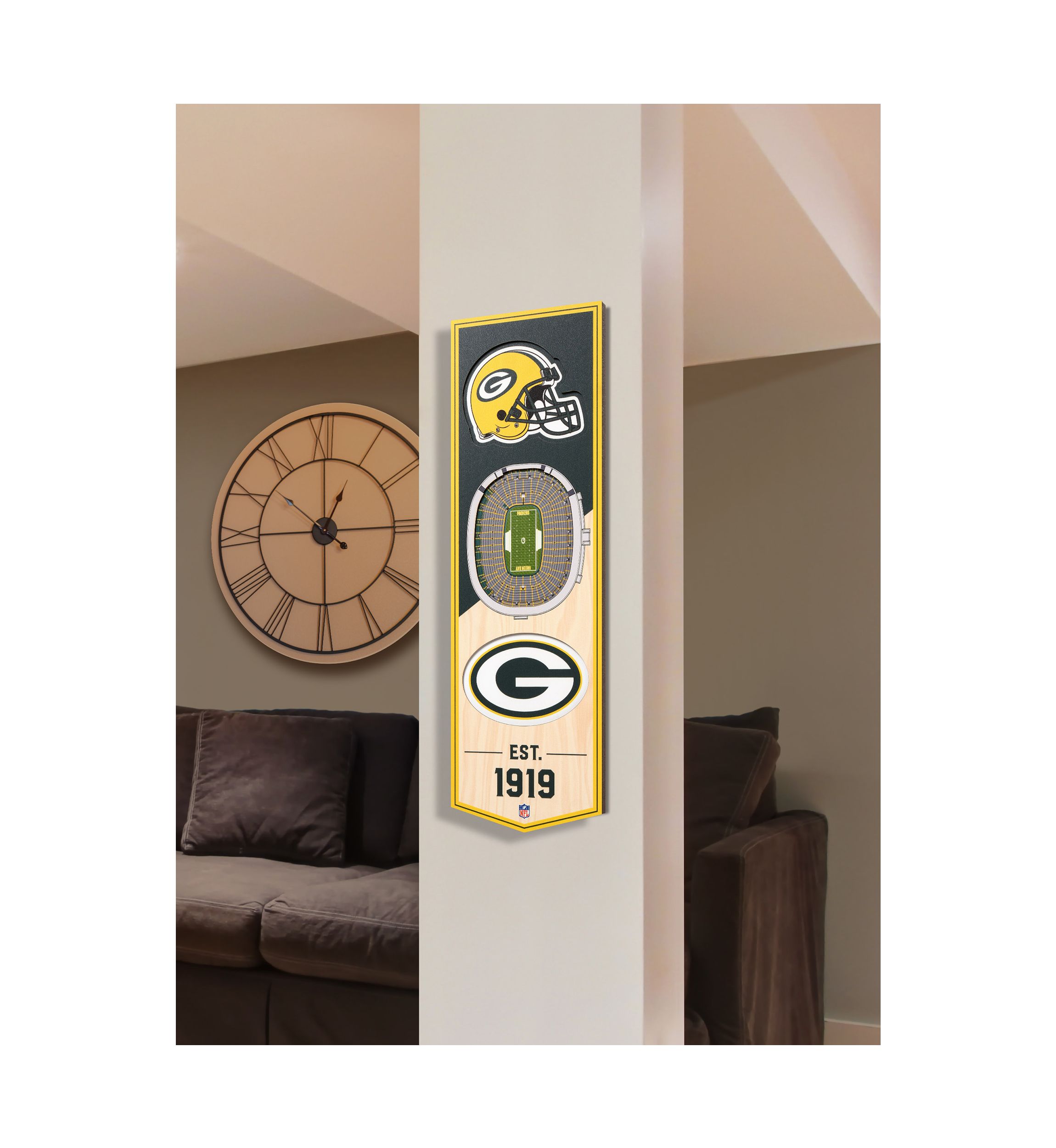 YouTheFan NFL Green Bay Packers 3D Stadium 6x19 Banner - Lambeau Field
