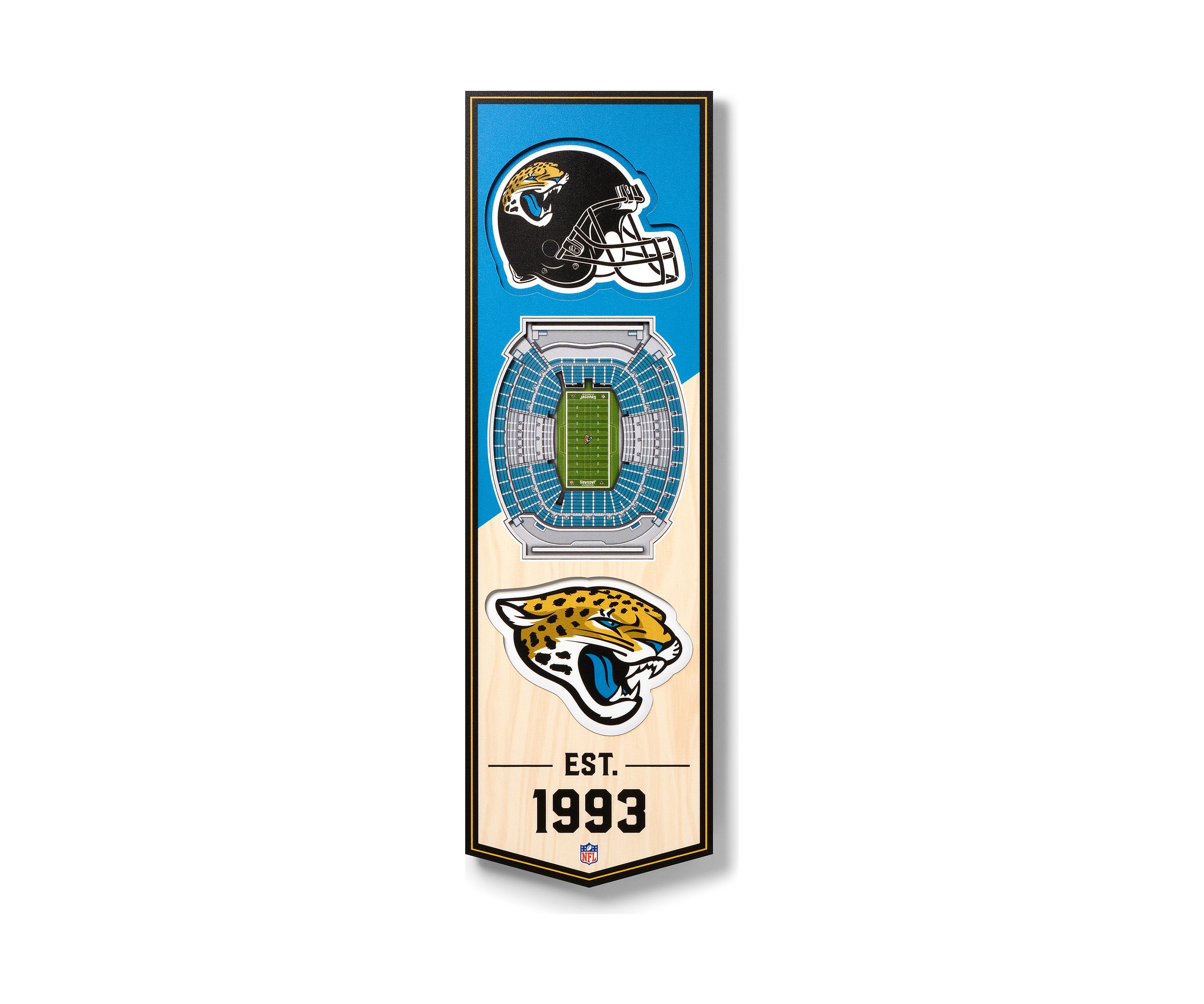 YouTheFan NFL Jacksonville Jaguars 3D Stadium 6x19 Banner - TIAA Bank Field