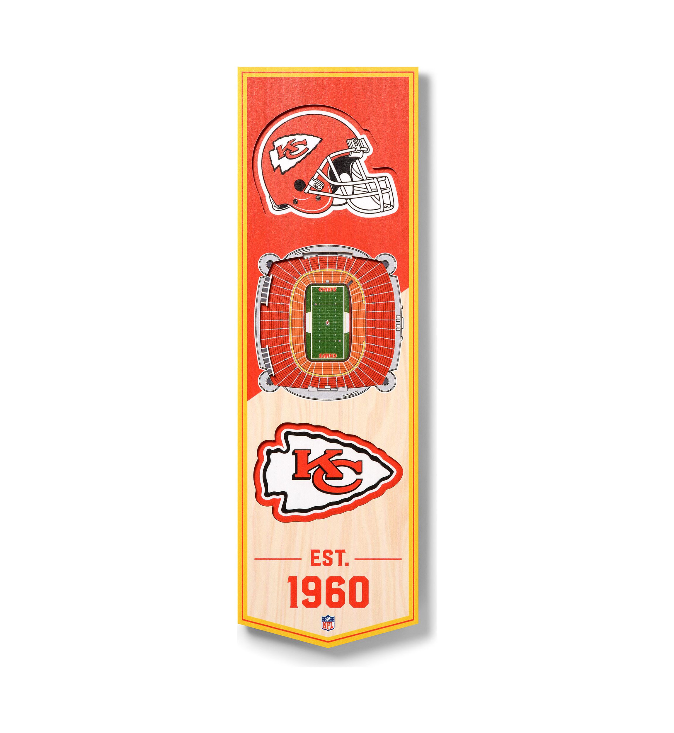 YouTheFan NFL Kansas City Chiefs 3D Stadium 6x19 Banner - Arrowhead Stadium