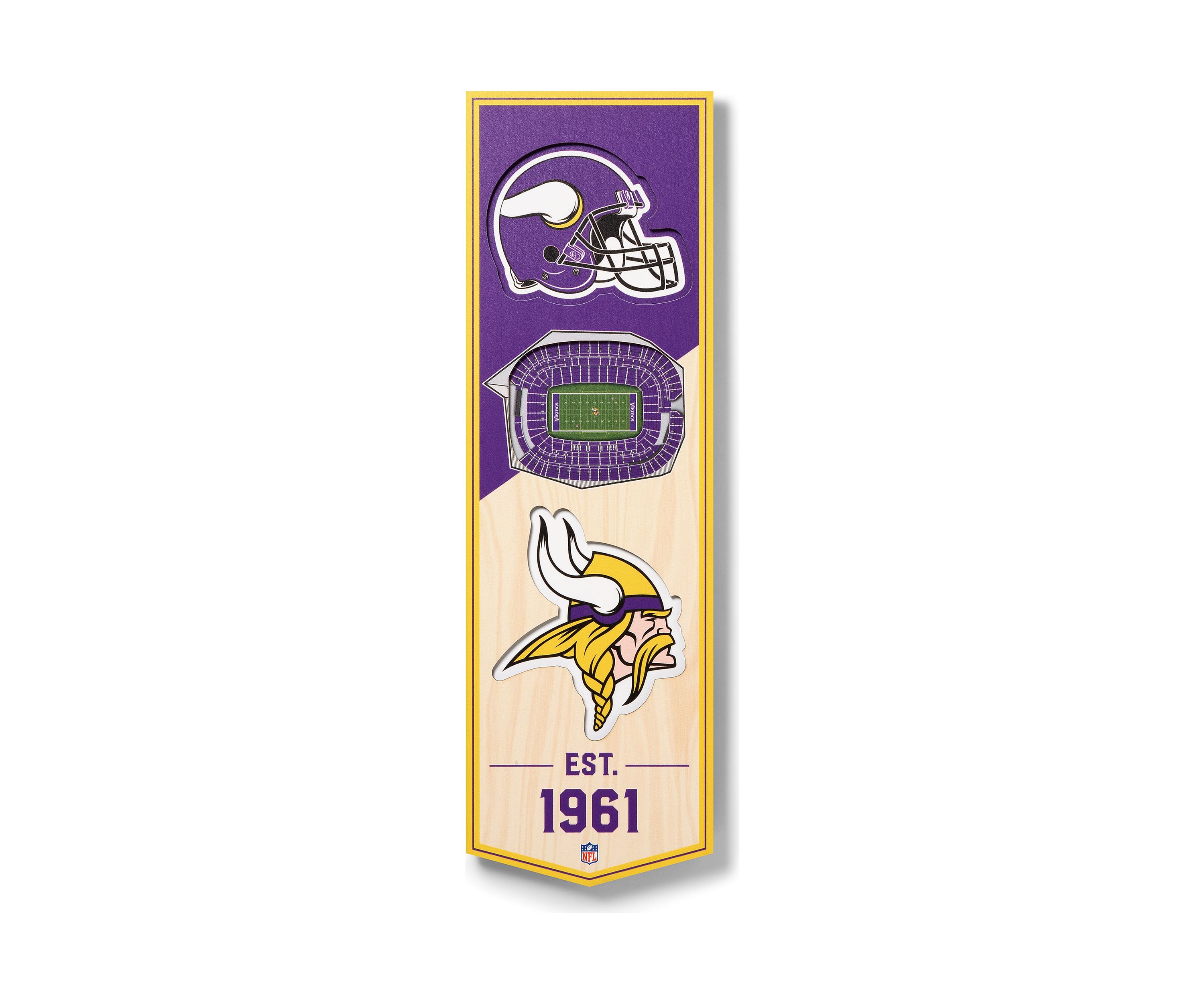 YouTheFan NFL Minnesota Vikings 3D Stadium 6x19 Banner - U.S. Bank Stadium