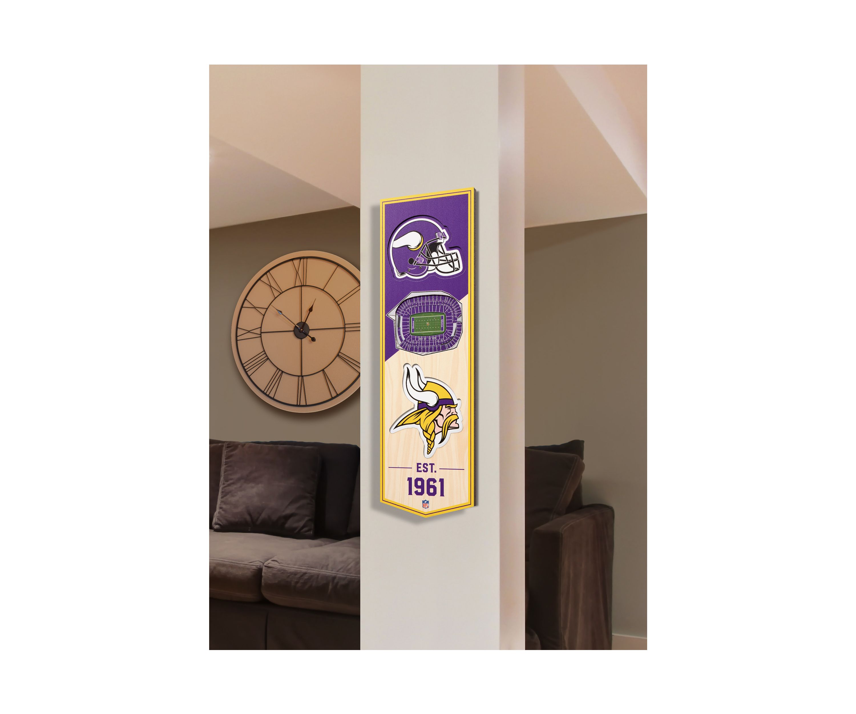 YouTheFan NFL Minnesota Vikings 3D Stadium 6x19 Banner - U.S. Bank Stadium